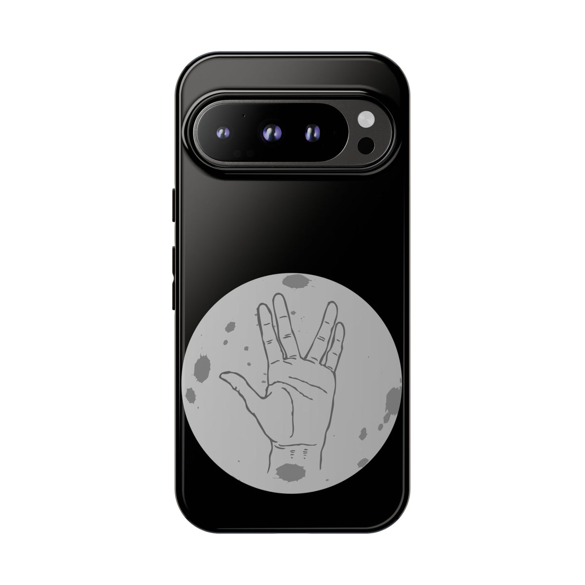 Spock Live Long Phone Case — Vulcan Salute Moon Graphic
