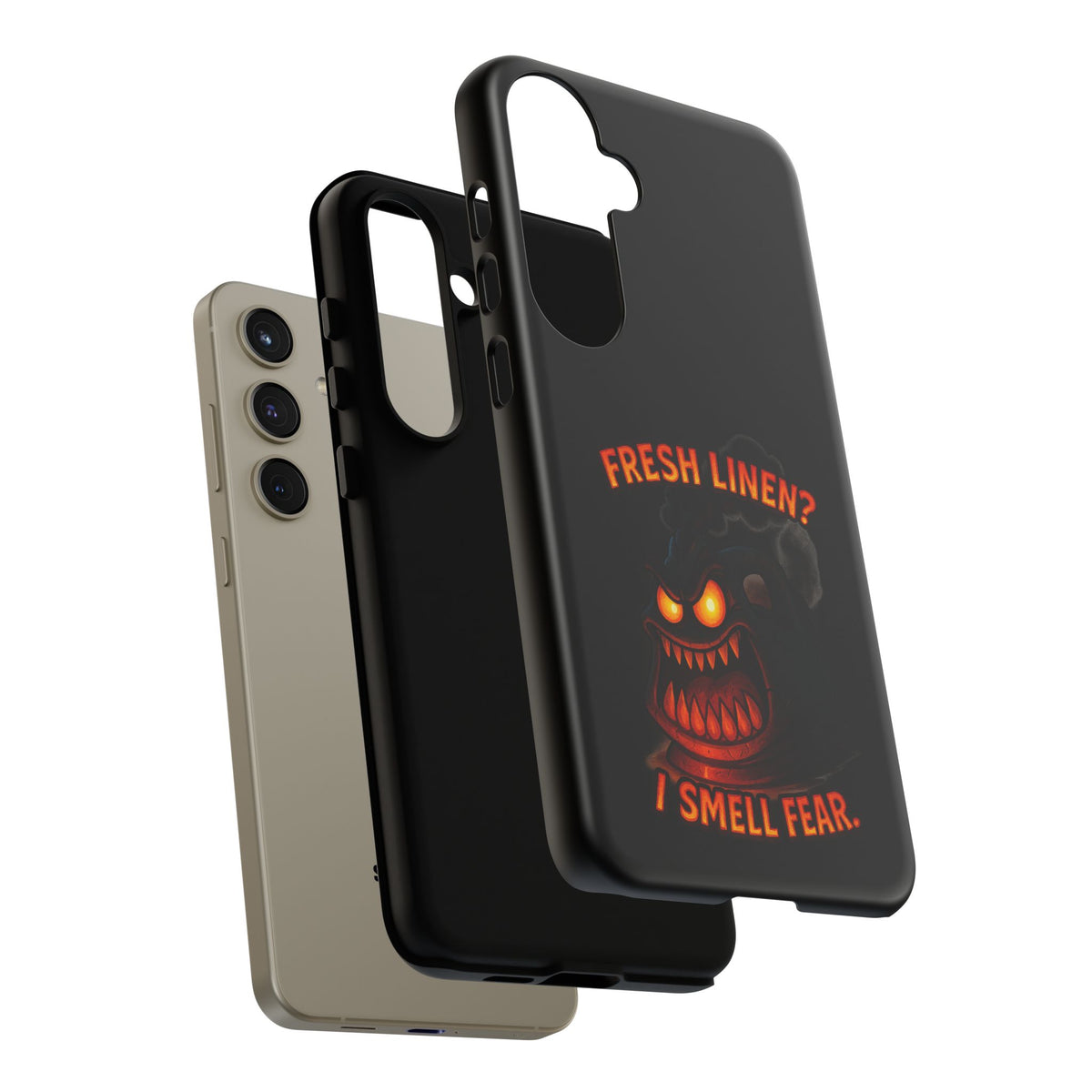 Phone Case — 'Fresh Linen? I Smell Fear.' Spooky Pumpkin Horror Protective Case