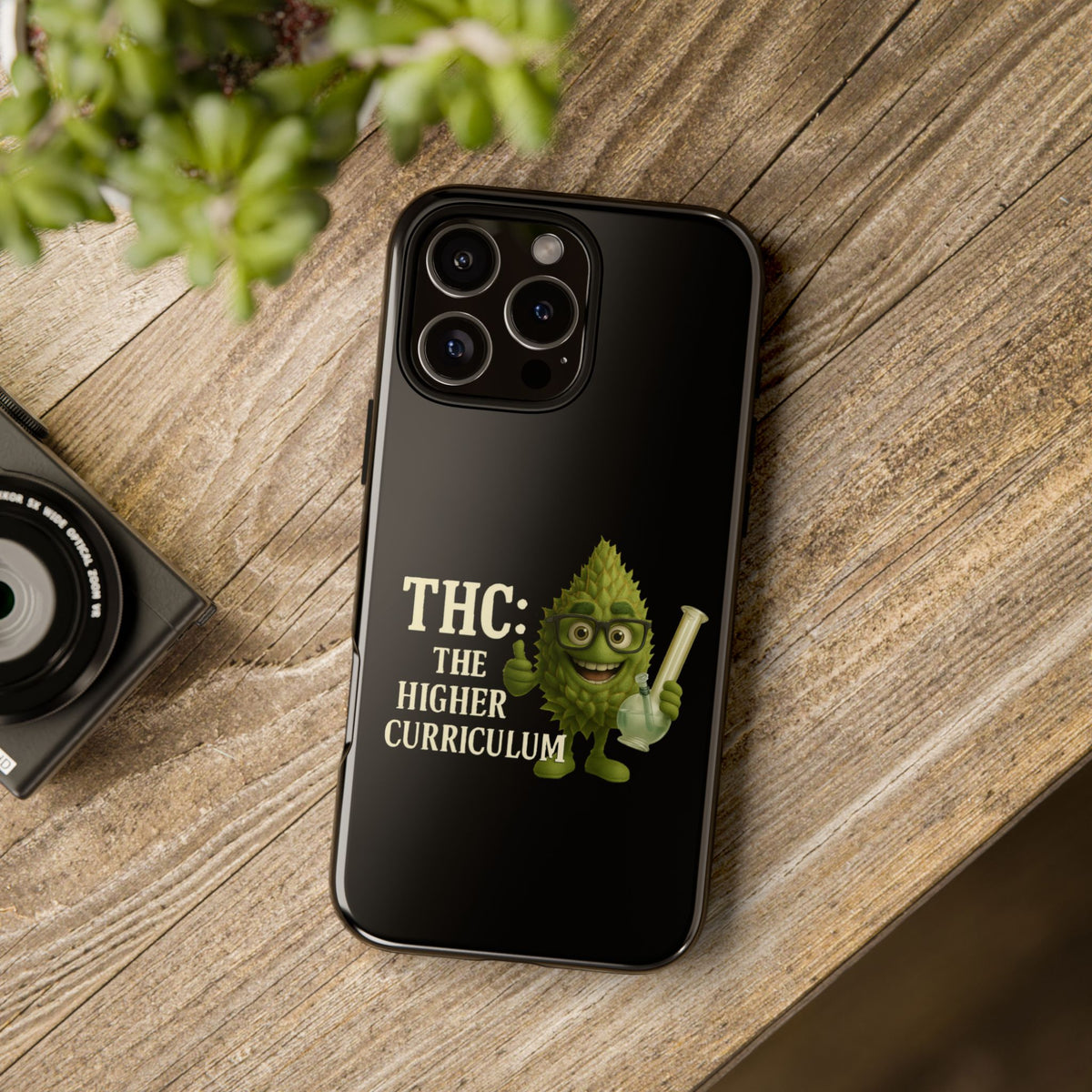 THC The Higher Curriculum Phone Case – Funny Cannabis Nug Cartoon iPhone Case