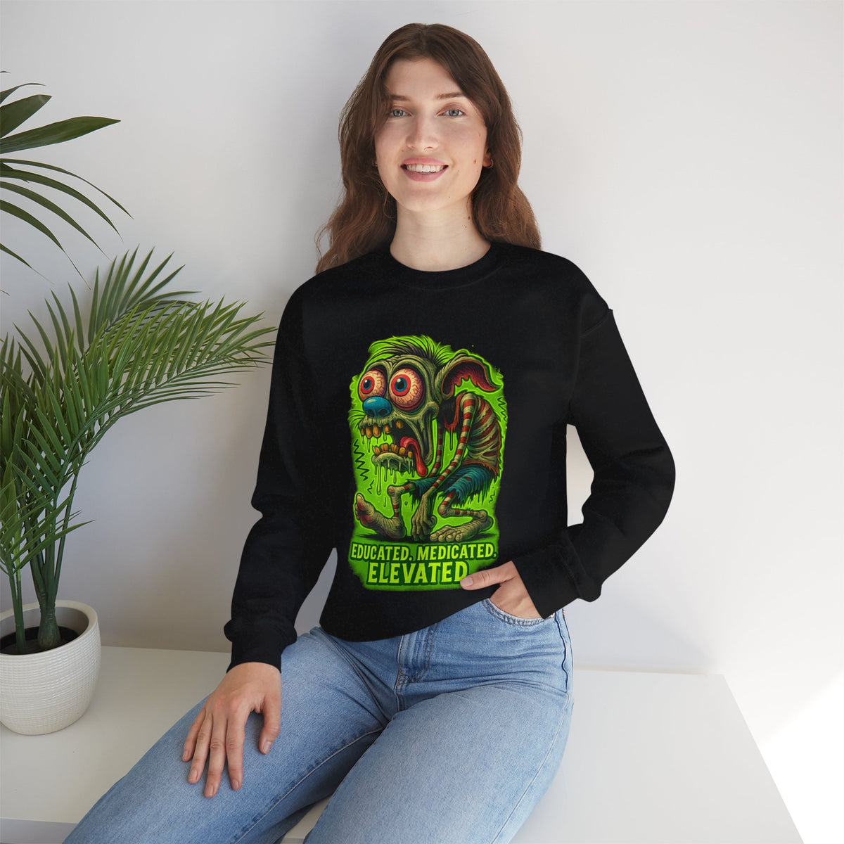Educated. Medicated. Elevated. Crewneck Sweatshirt