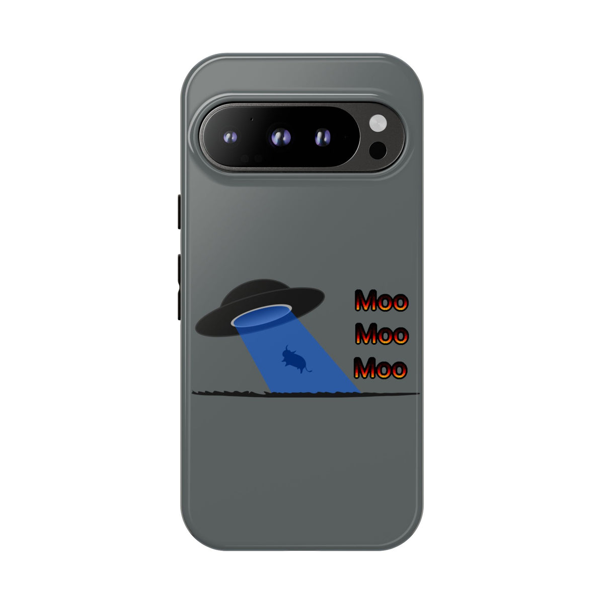 Phone Case — Funny UFO Cow Abduction Design with “Moo Moo Moo”