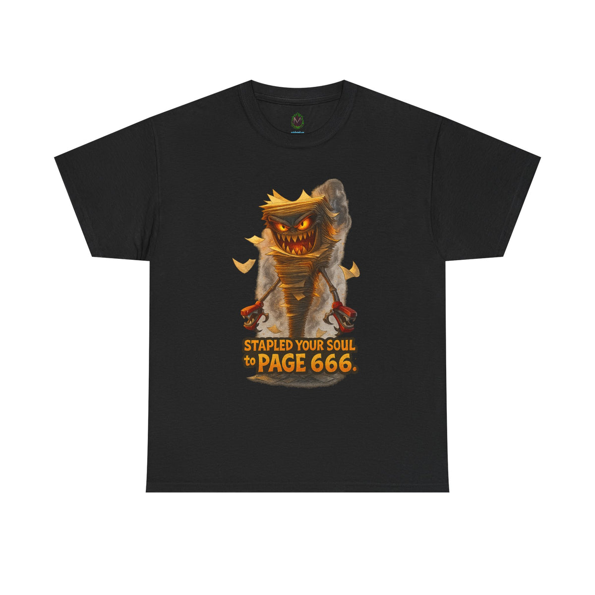Stapled Your Soul to Page 666 T-Shirt | Demon Book Horror Tee