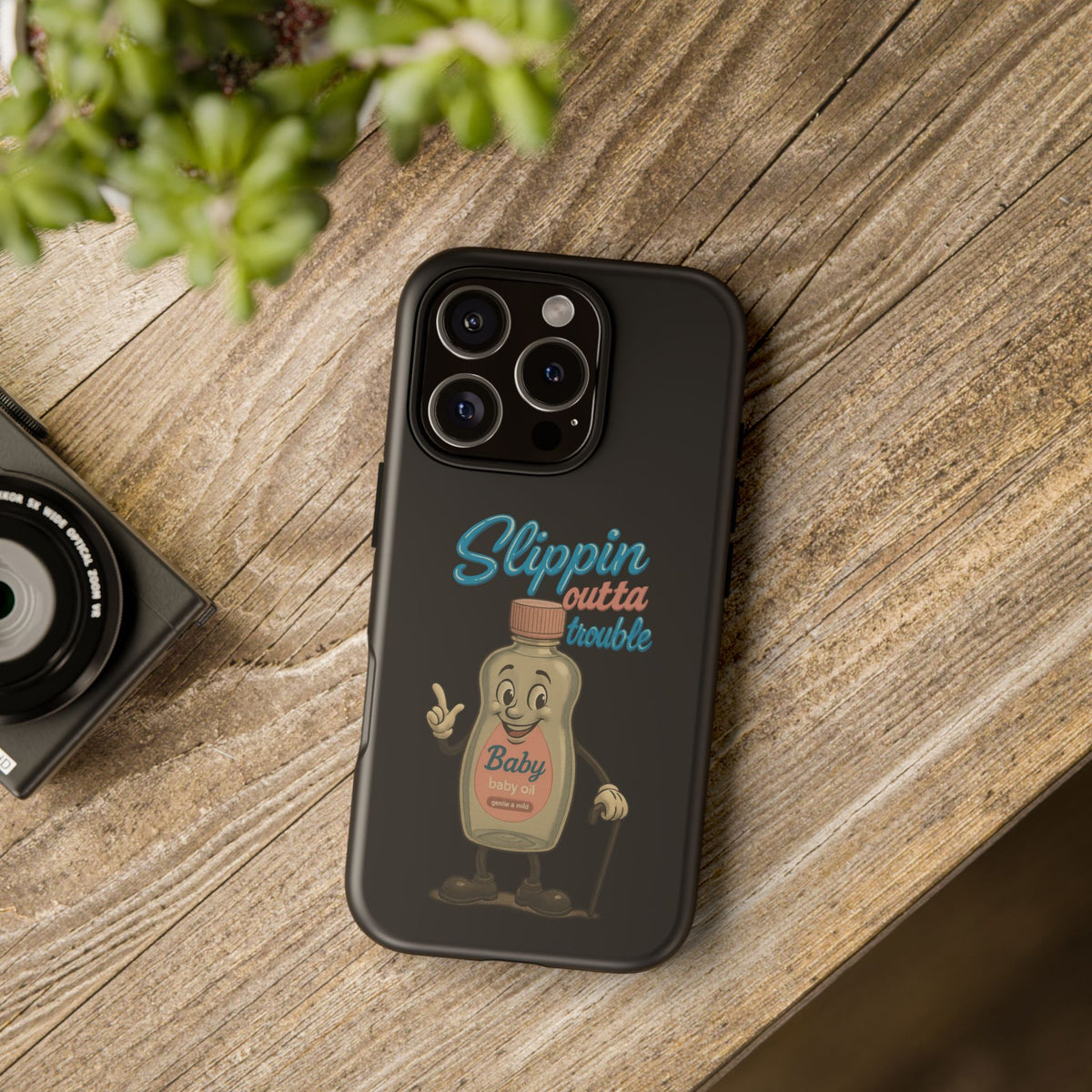 Phone Case — Retro 'Slippin Outta Trouble' Baby Bottle Design