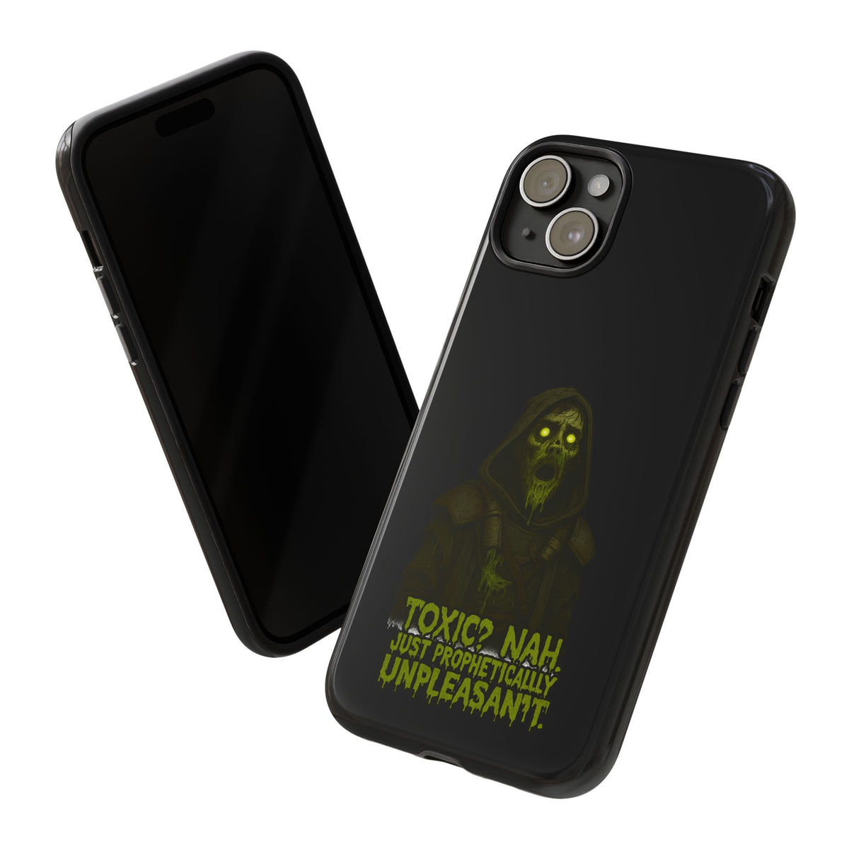 Phone Case — 'Toxic? Nah, Just Prophetically Unpleasant' Neon Grim Reaper Protective Cover