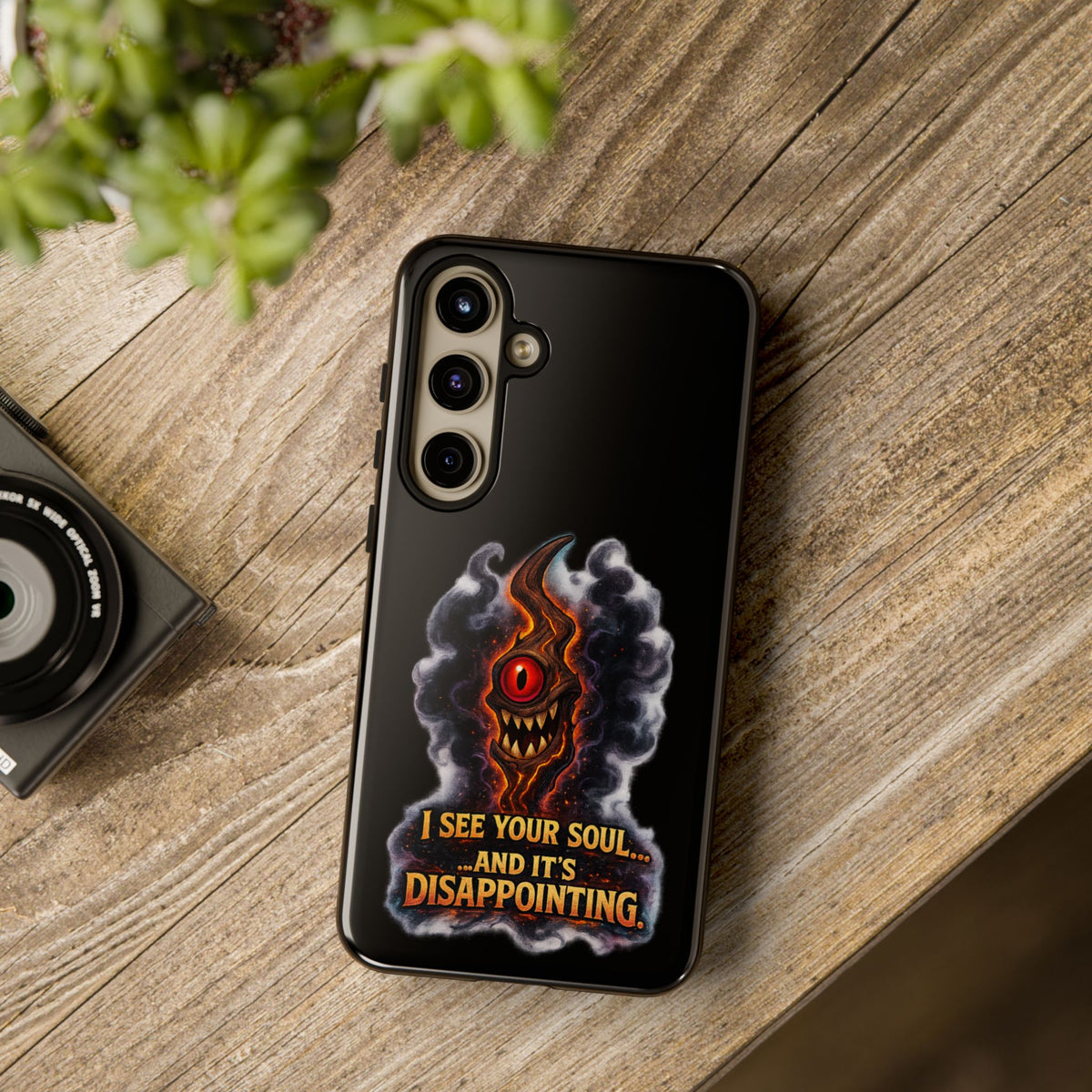 Phone Case — Fiery One‑Eye Demon with "I See Your Soul... And It's Disappointing"