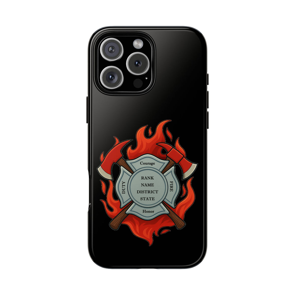 Firefighter Maltese Cross Phone Case — Custom Rank/Name/District Design