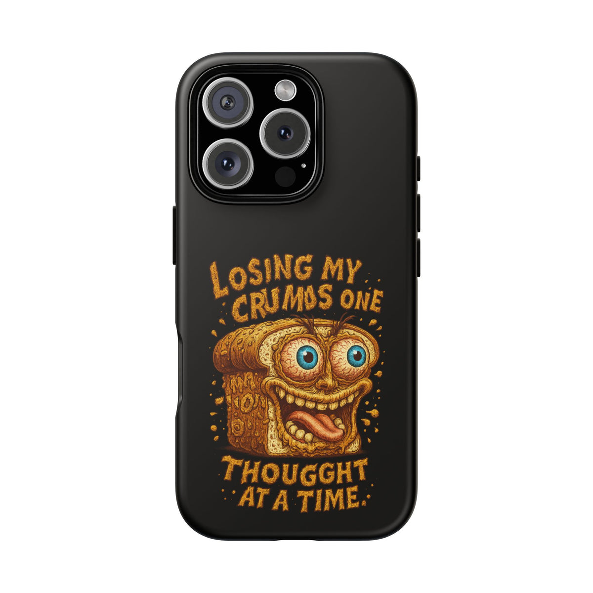 Phone Case — "Losing My Crumbs One Thought at a Time" Funny Retro Bread Illustration