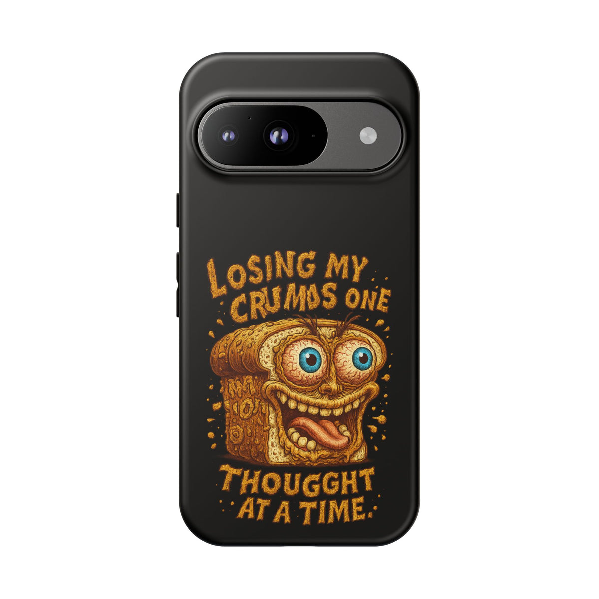 Phone Case — "Losing My Crumbs One Thought at a Time" Funny Retro Bread Illustration