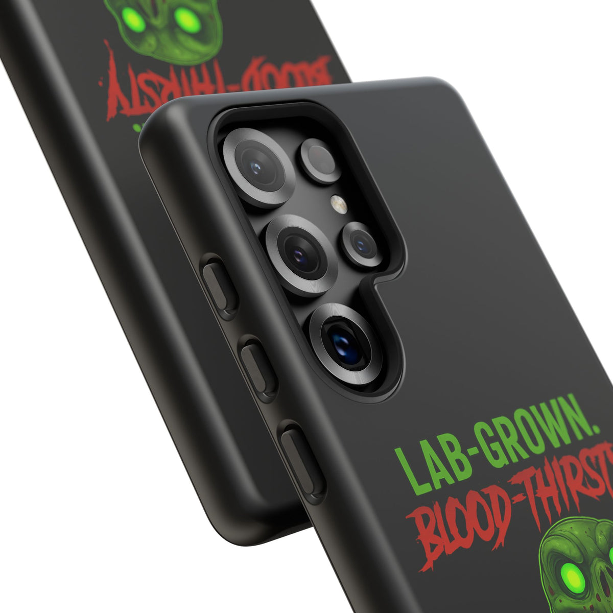 Phone Case — “Lab-Grown. Blood-Thirsty!” Green Monster Horror Design