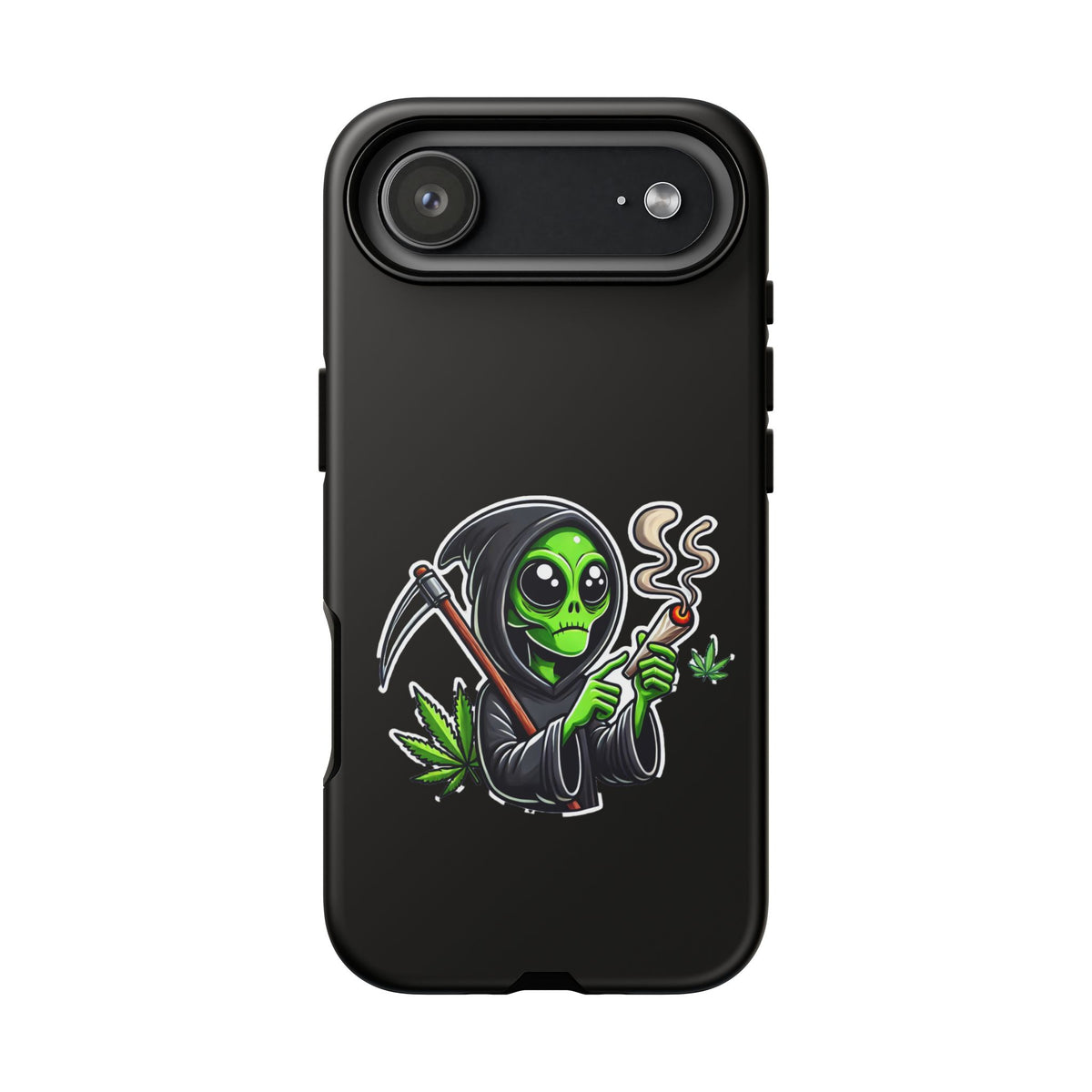 Reaper Alien Phone Case – Cute Grim Reaper Smoking Weed iPhone Case