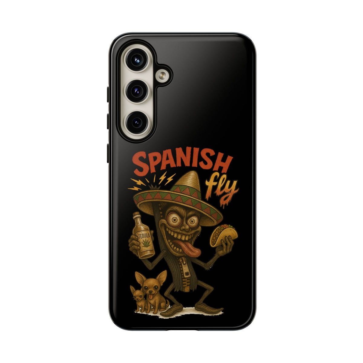 Spanish Fly Tough Phone Case — Retro Skull Sombrero Design