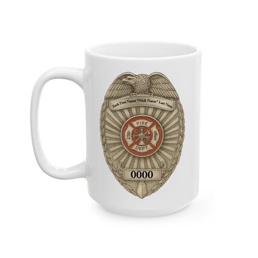 Flames Test Metal – Courage Defines the Firefighter Mug