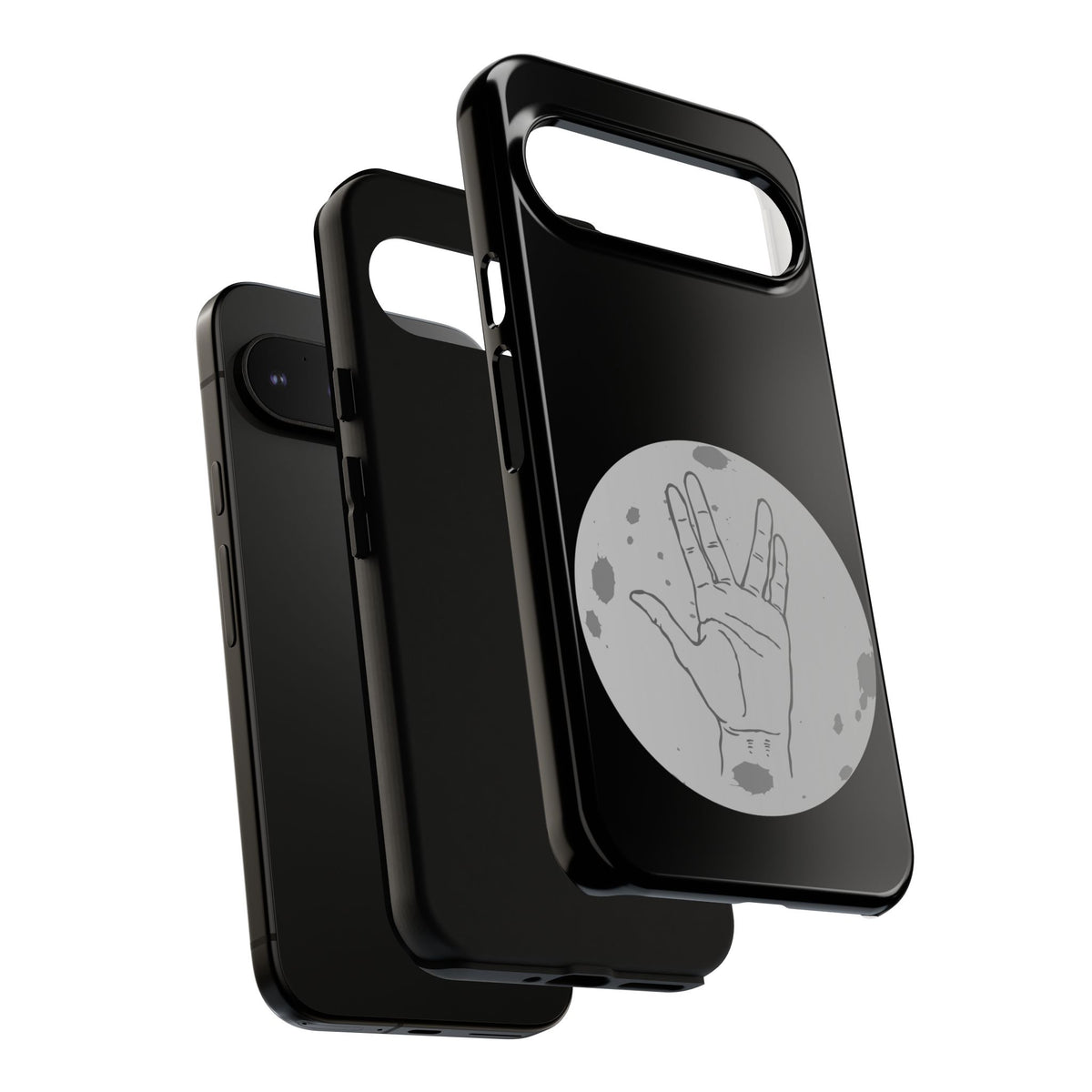 Spock Live Long Phone Case — Vulcan Salute Moon Graphic