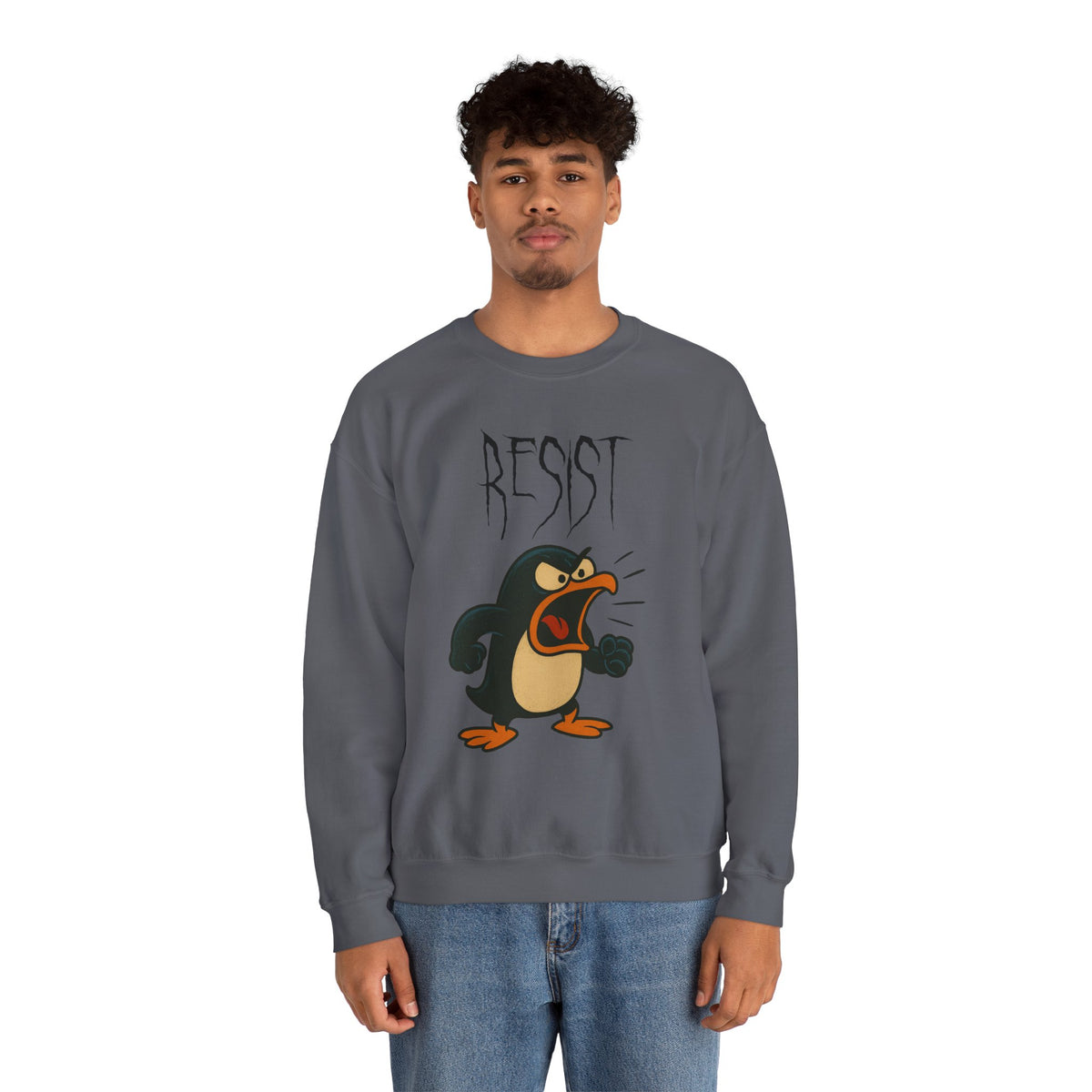 Resist – Angry Penguin Crewneck Sweatshirt