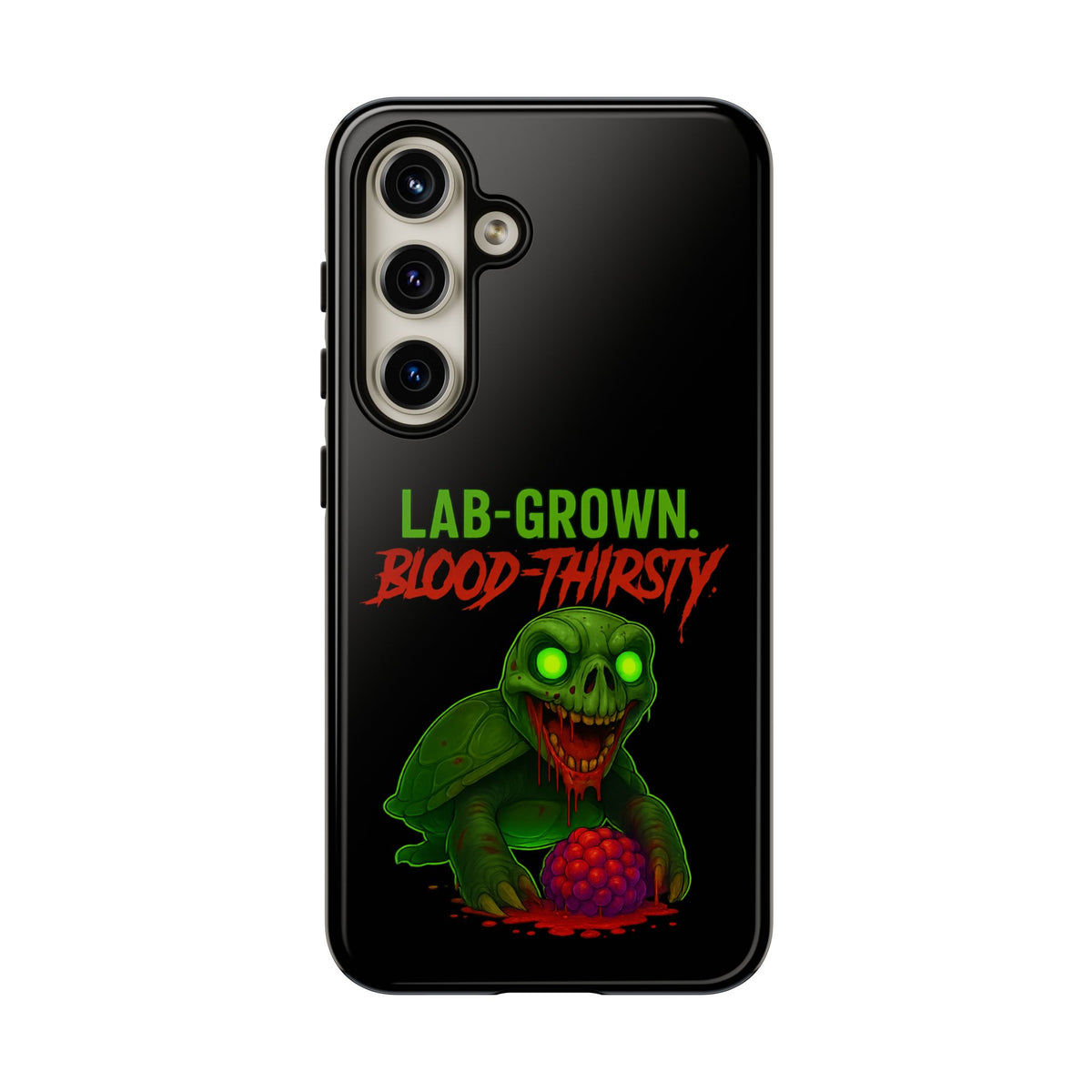 Phone Case — “Lab-Grown. Blood-Thirsty!” Green Monster Horror Design
