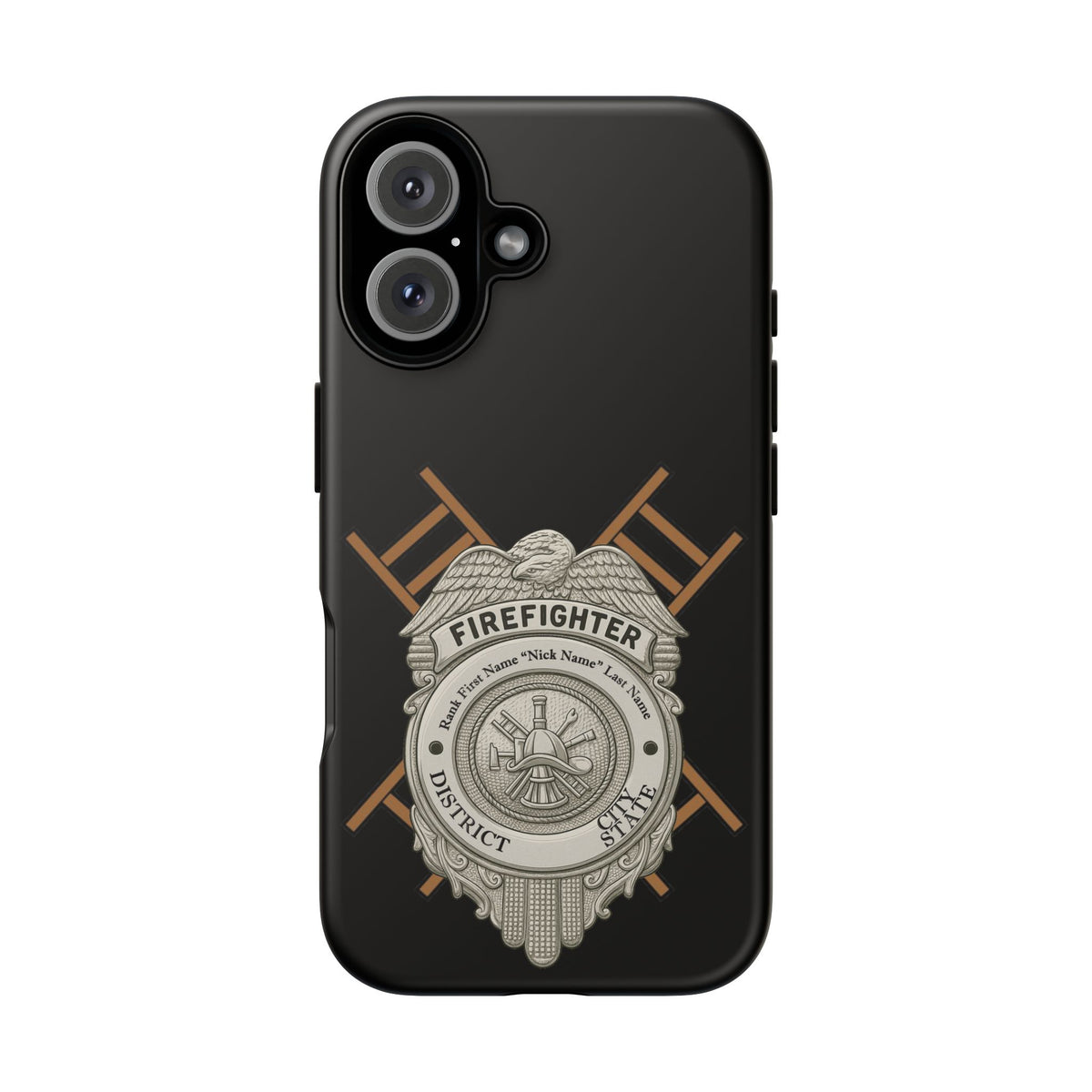 Firefighter Badge Tough Phone Case — Firefighter Helmet & Ladders Protective Case