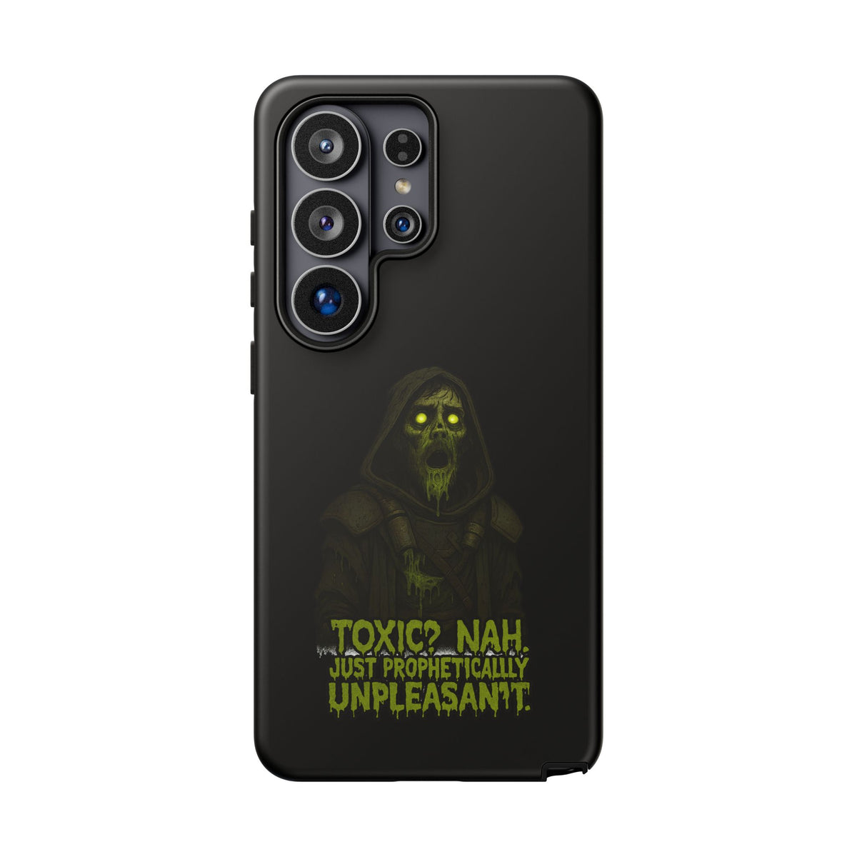Phone Case — 'Toxic? Nah, Just Prophetically Unpleasant' Neon Grim Reaper Protective Cover