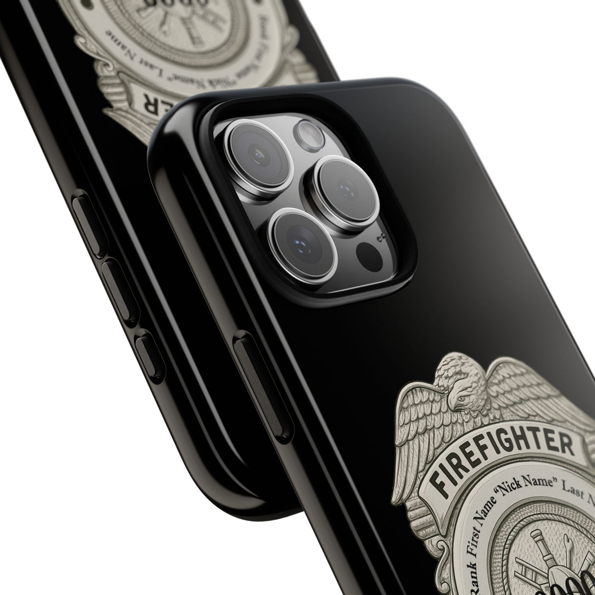 Firefighter Badge Tough Phone Case — Personalized Station Number Design