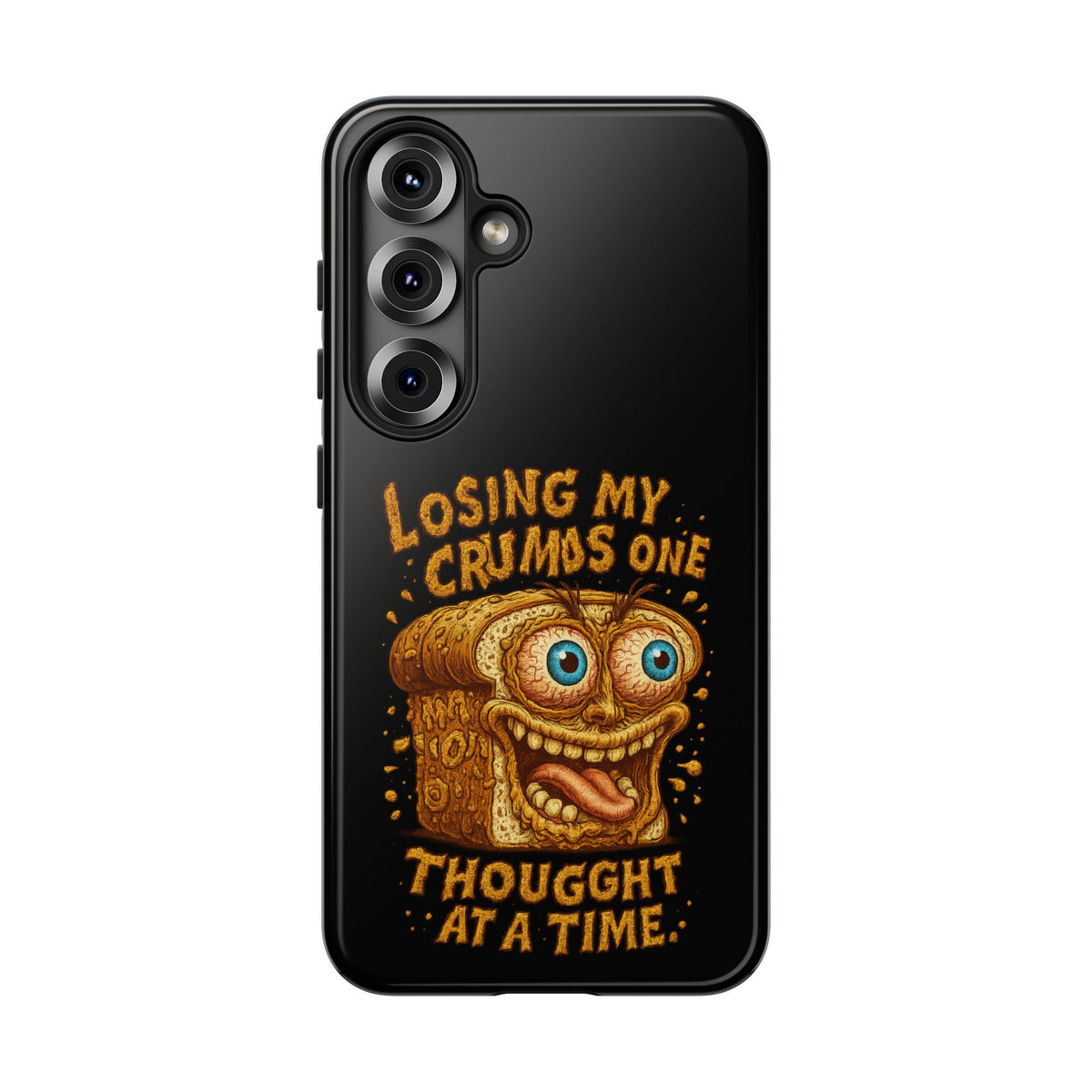 Phone Case — "Losing My Crumbs One Thought at a Time" Funny Retro Bread Illustration