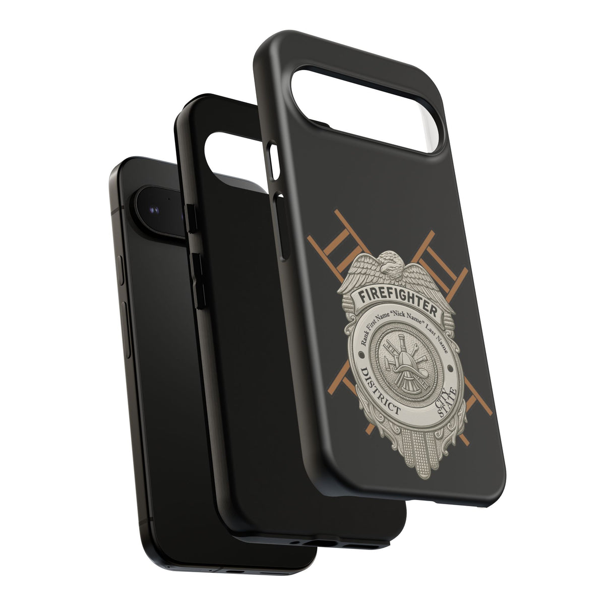 Firefighter Badge Tough Phone Case — Firefighter Helmet & Ladders Protective Case