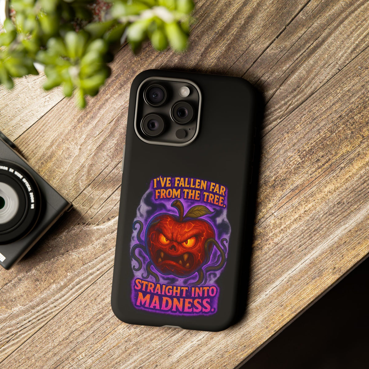 Phone Case — 'I've Fallen Far From the Tree, Straight Into Madness' Pumpkin Horror Design