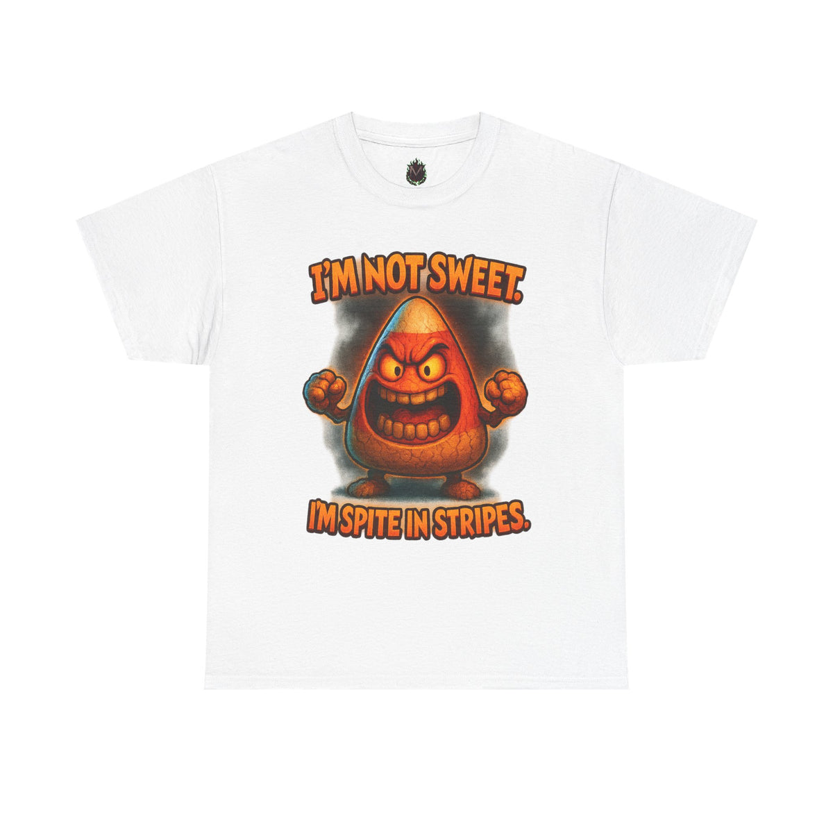 Angry Candy Corn I'm Not Sweet I'm Spite in Stripes T-Shirt