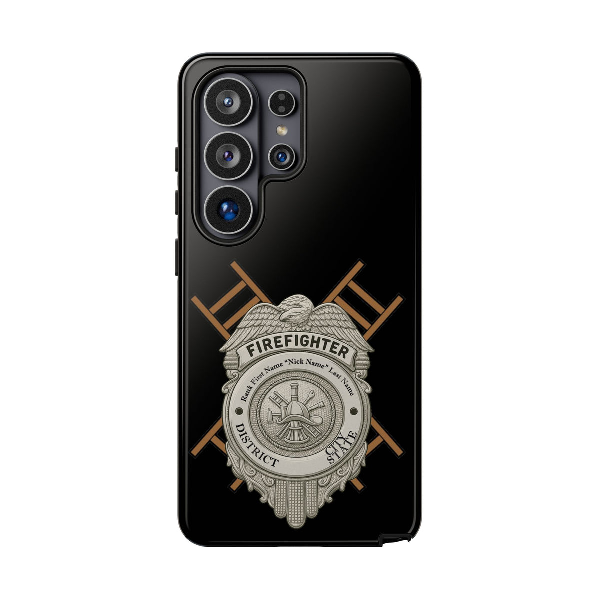 Firefighter Badge Tough Phone Case — Firefighter Helmet & Ladders Protective Case