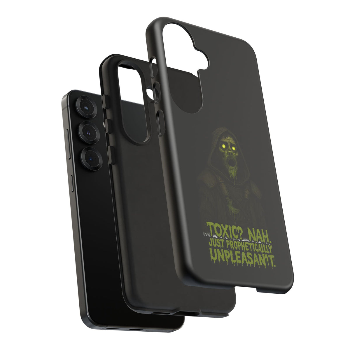 Phone Case — 'Toxic? Nah, Just Prophetically Unpleasant' Neon Grim Reaper Protective Cover