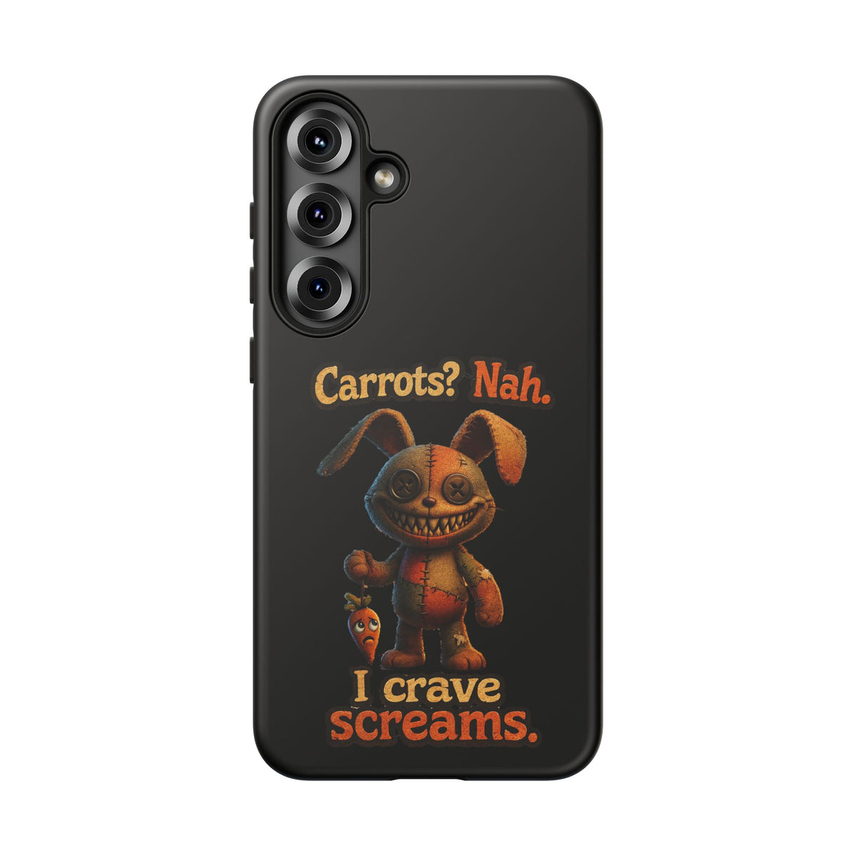Phone Case — Creepy Bunny "Carrots? Nah. I crave screams." Halloween Horror Design