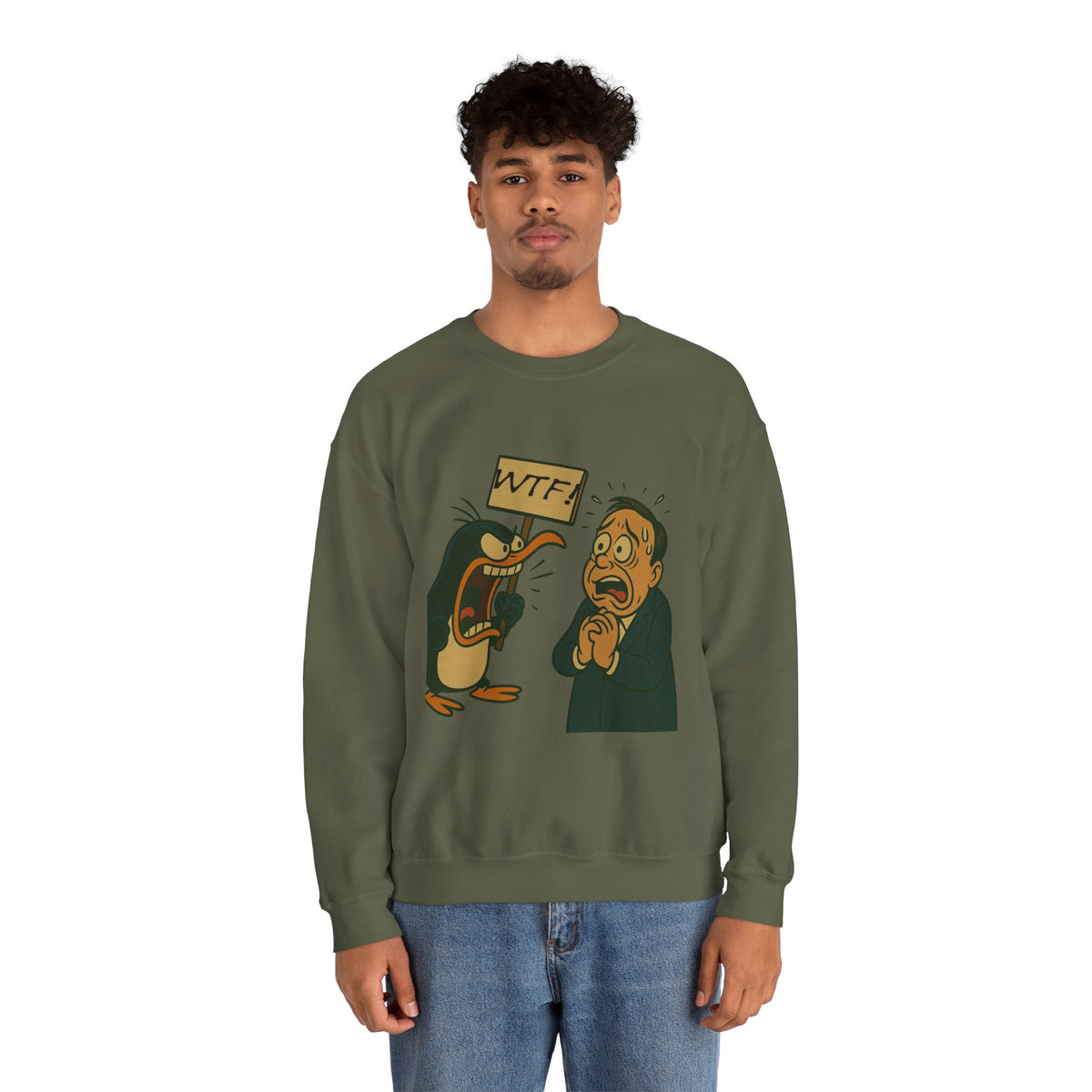 WTF Angry Penguin Crewneck Sweatshirt