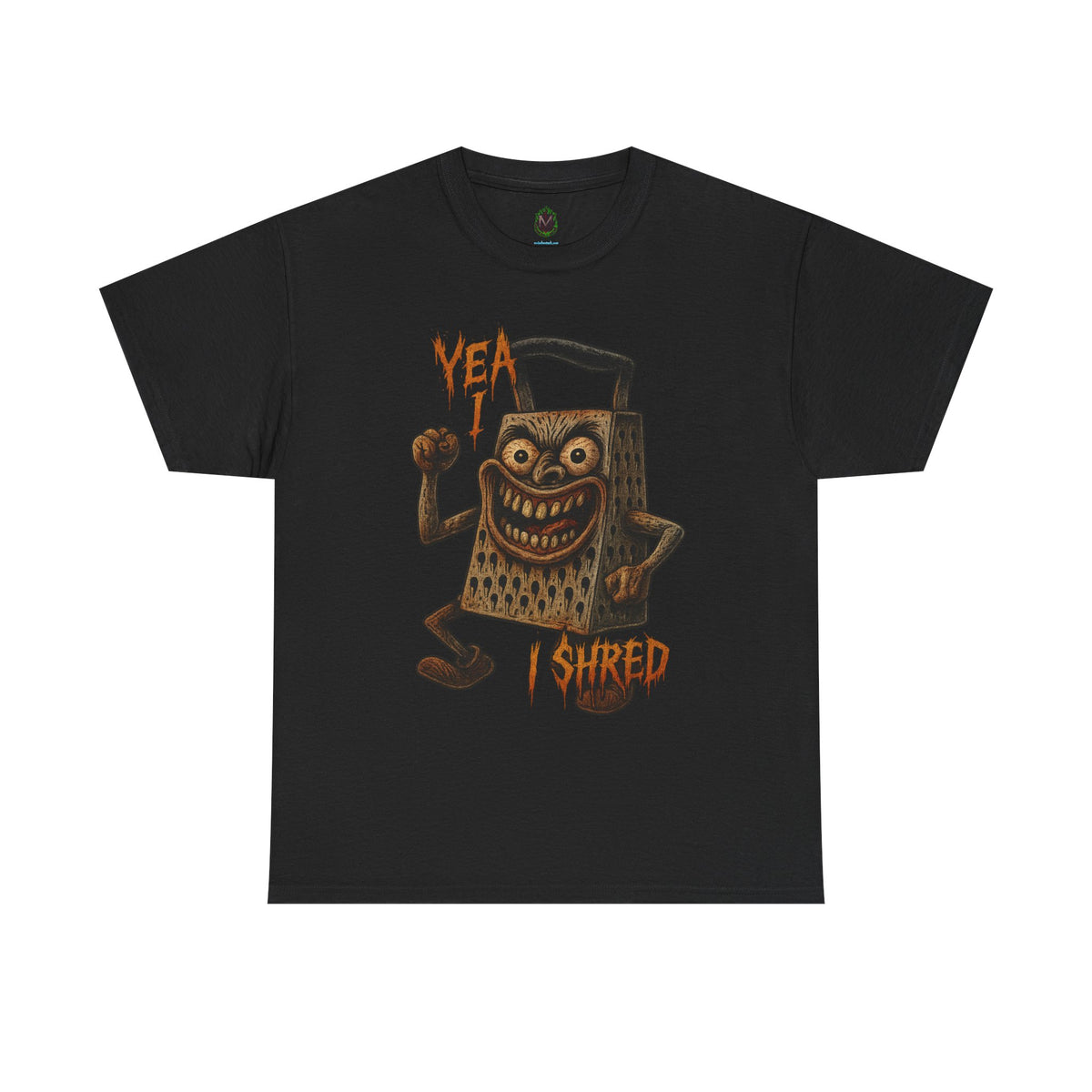 Yea I Shred – Evil Cheese Grater Funny Horror T-Shirt