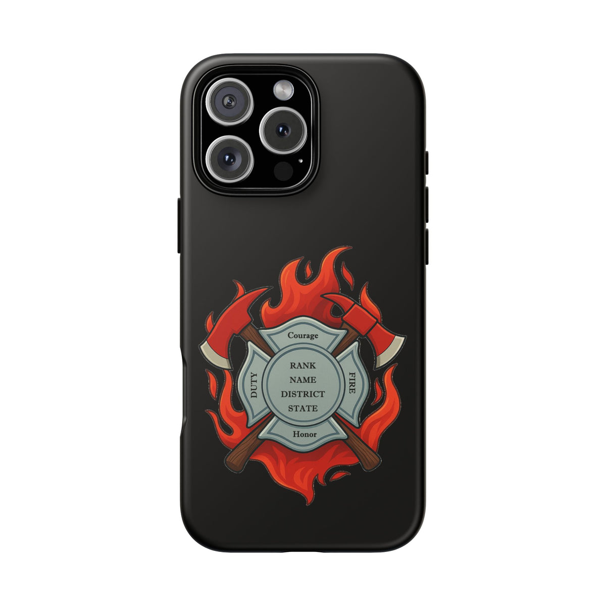Firefighter Maltese Cross Phone Case — Custom Rank/Name/District Design