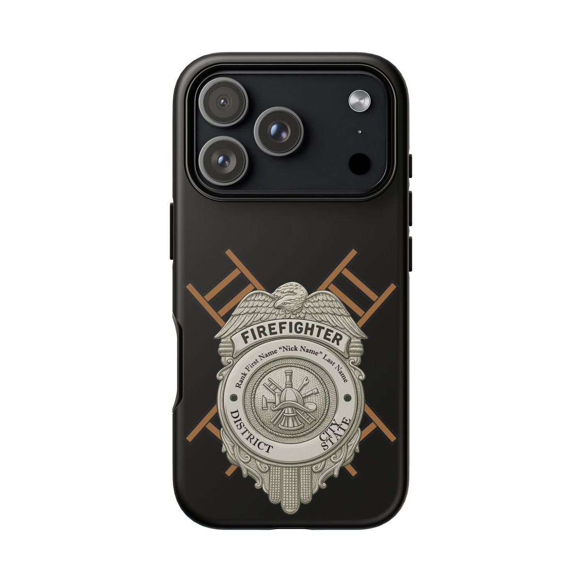 Firefighter Badge Tough Phone Case — Firefighter Helmet & Ladders Protective Case