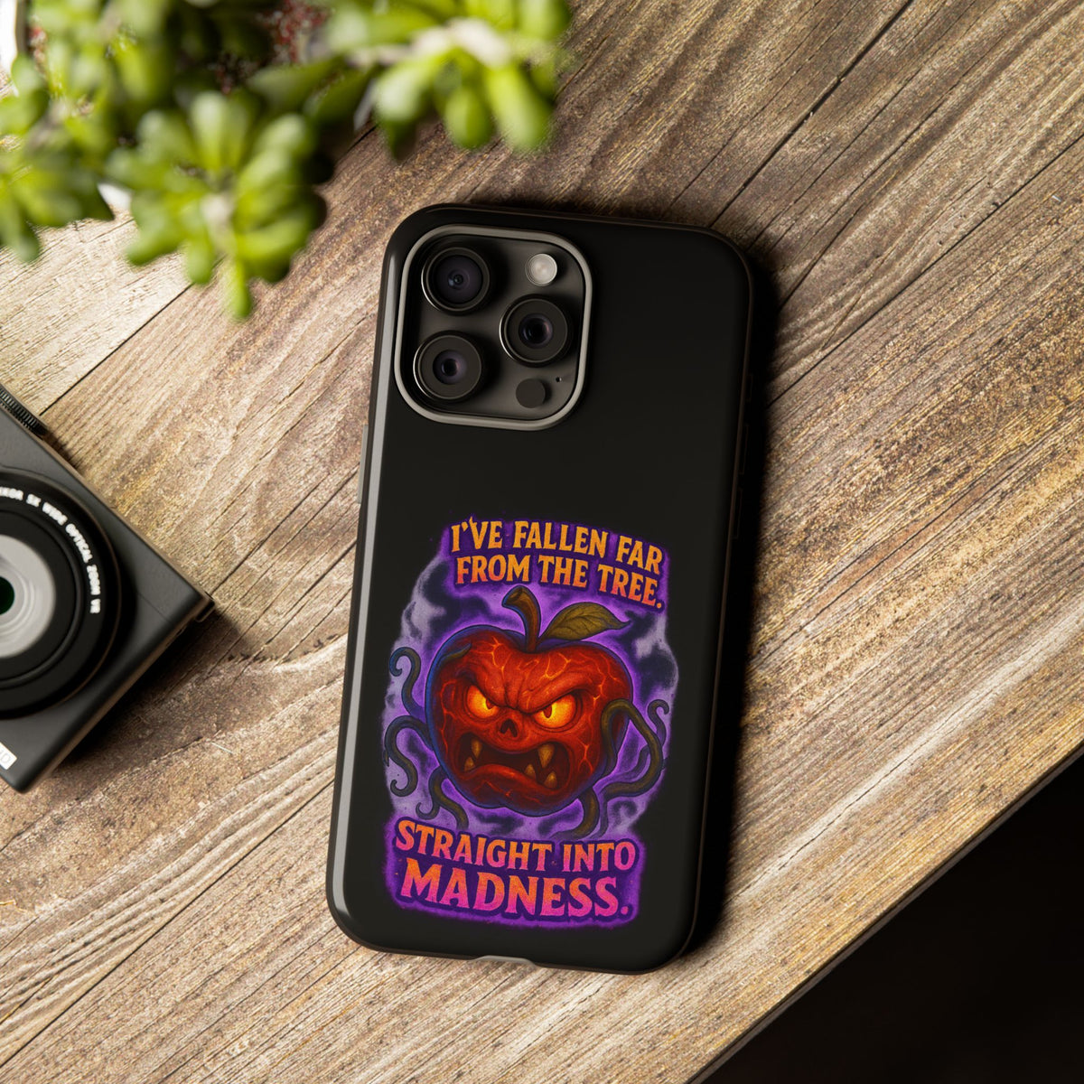Phone Case — 'I've Fallen Far From the Tree, Straight Into Madness' Pumpkin Horror Design