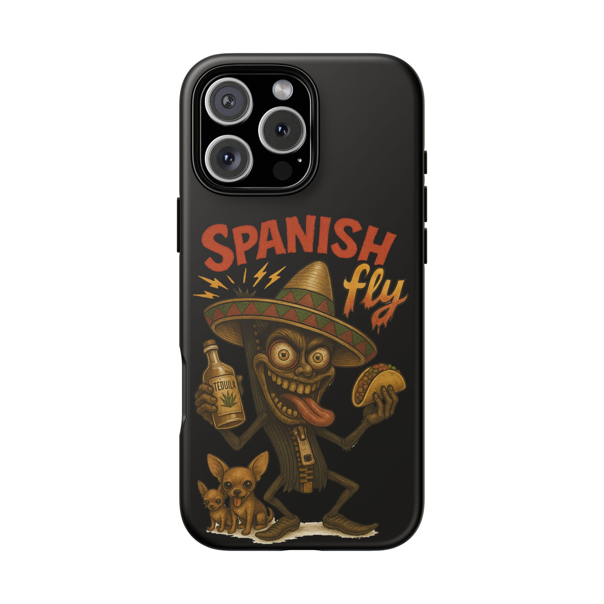 Spanish Fly Tough Phone Case — Retro Skull Sombrero Design