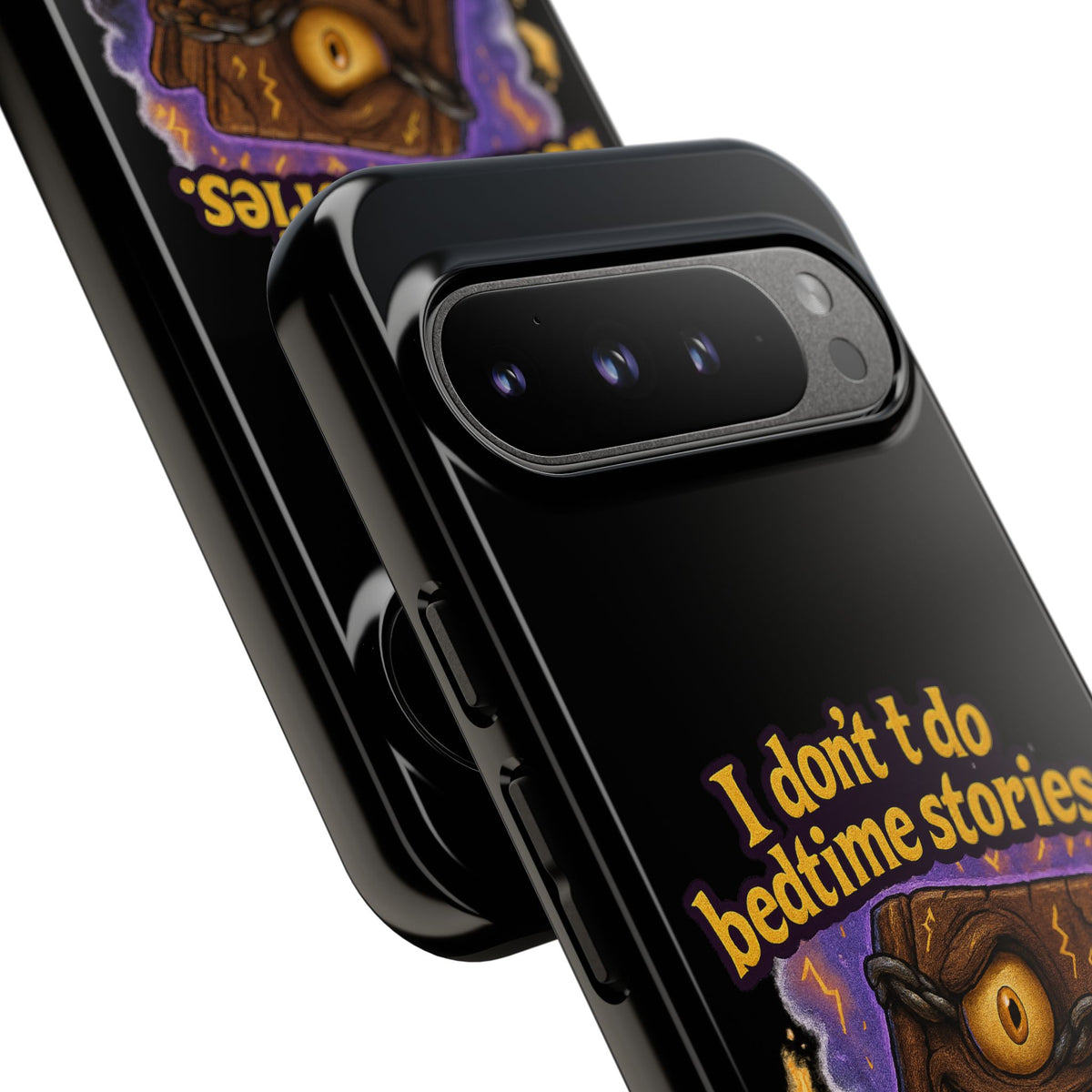 Phone Case — "I Don't Do Bedtime Stories, I Do Nightmares" Horror Book Design