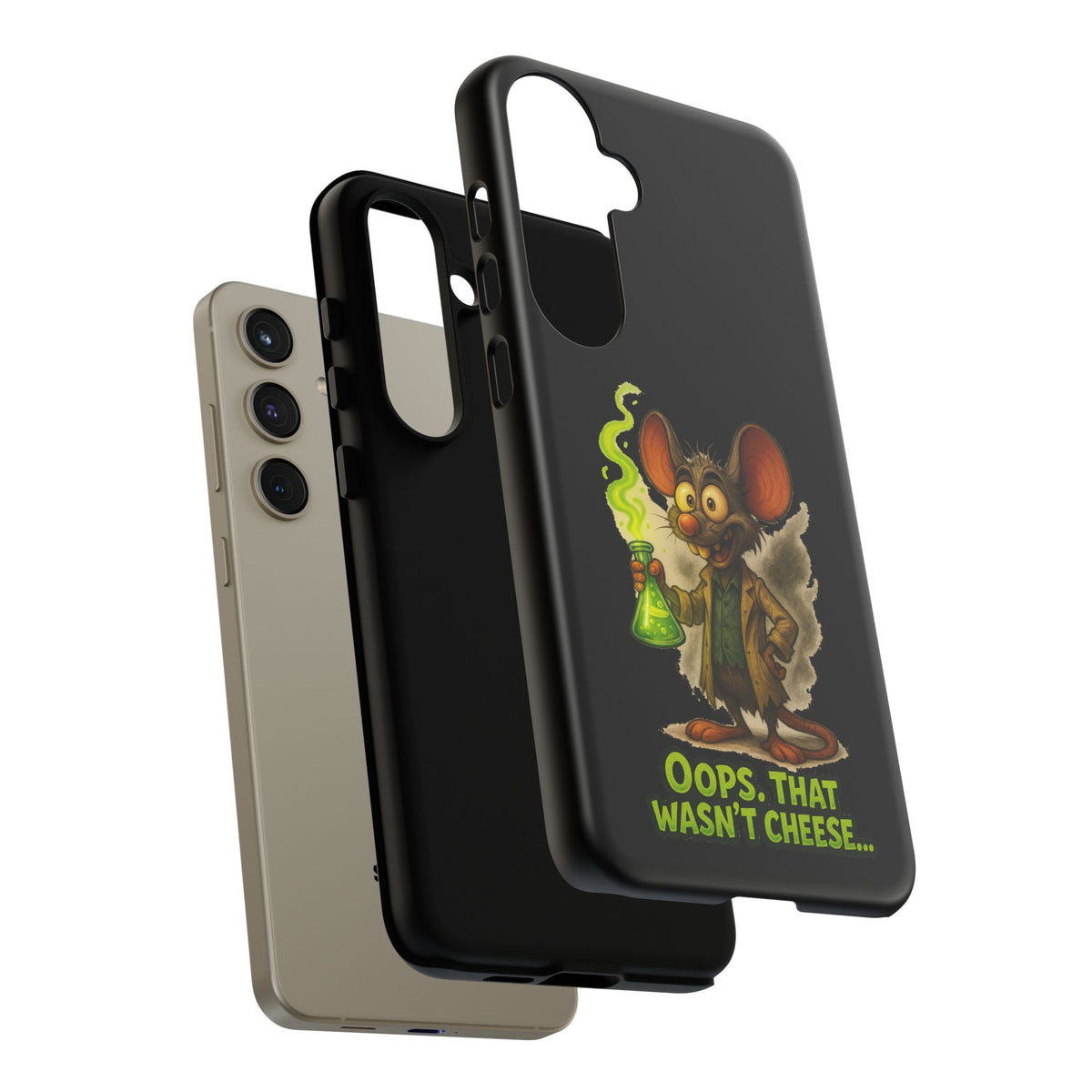 Phone Case — Funny Cartoon Rat "Oops That Wasn't Cheese" Protective Cover
