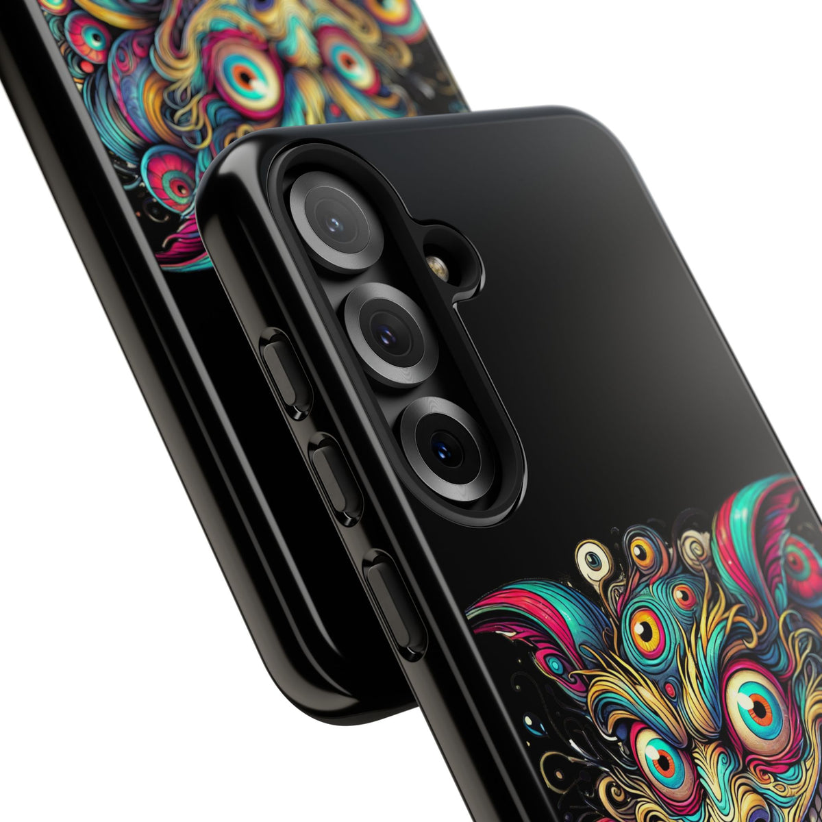 Psychedelic Mischief Phone Case — Colorful Grinning Monster Design