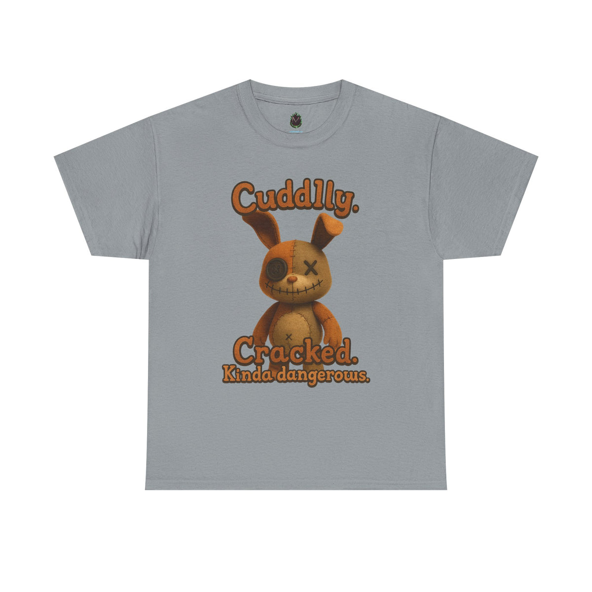 T‑Shirt — "Cuddly. Cracked. Kinda dangerous." Distressed Bunny Graphic Tee
