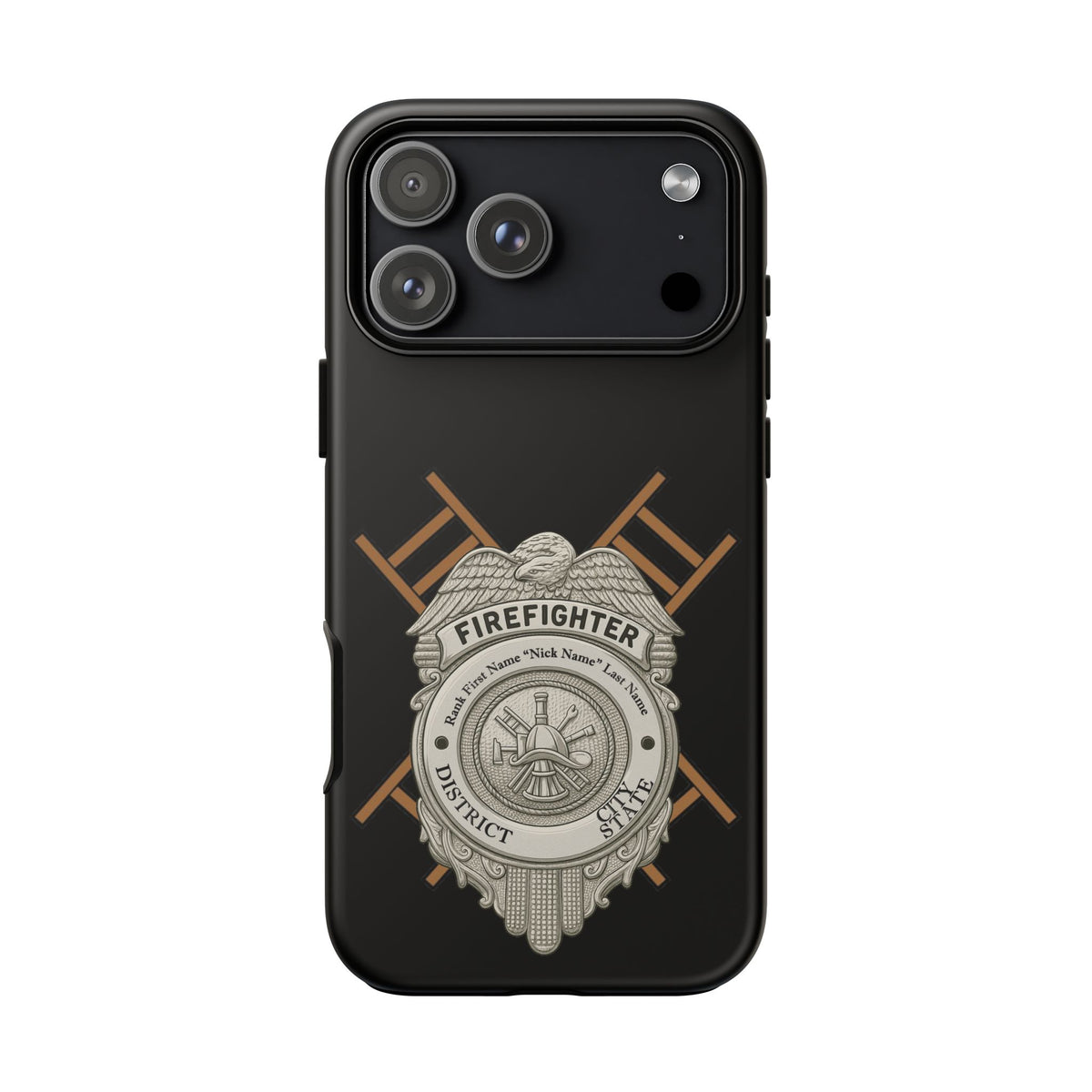Firefighter Badge Tough Phone Case — Firefighter Helmet & Ladders Protective Case