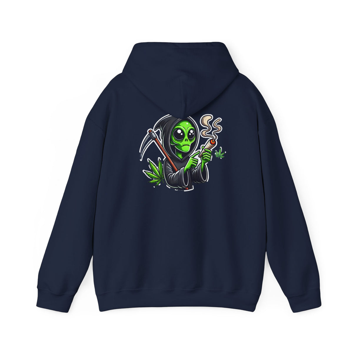 Reaper Smoking Weed Hoodie – Cannabis Grim Reaper Graphic Pullover