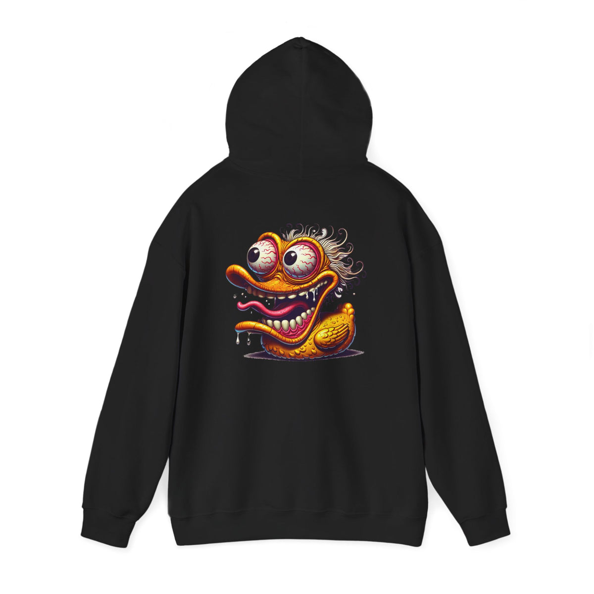 Duck Character Hoodie – Quirky Crazy Duck Illustration Pullover
