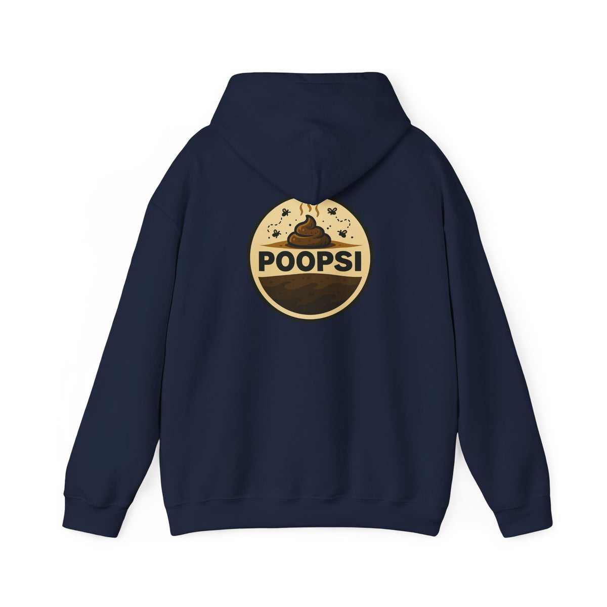 Funny 'POOPSI' Logo Hoodie — Retro Poop Emoji Graphic Pullover
