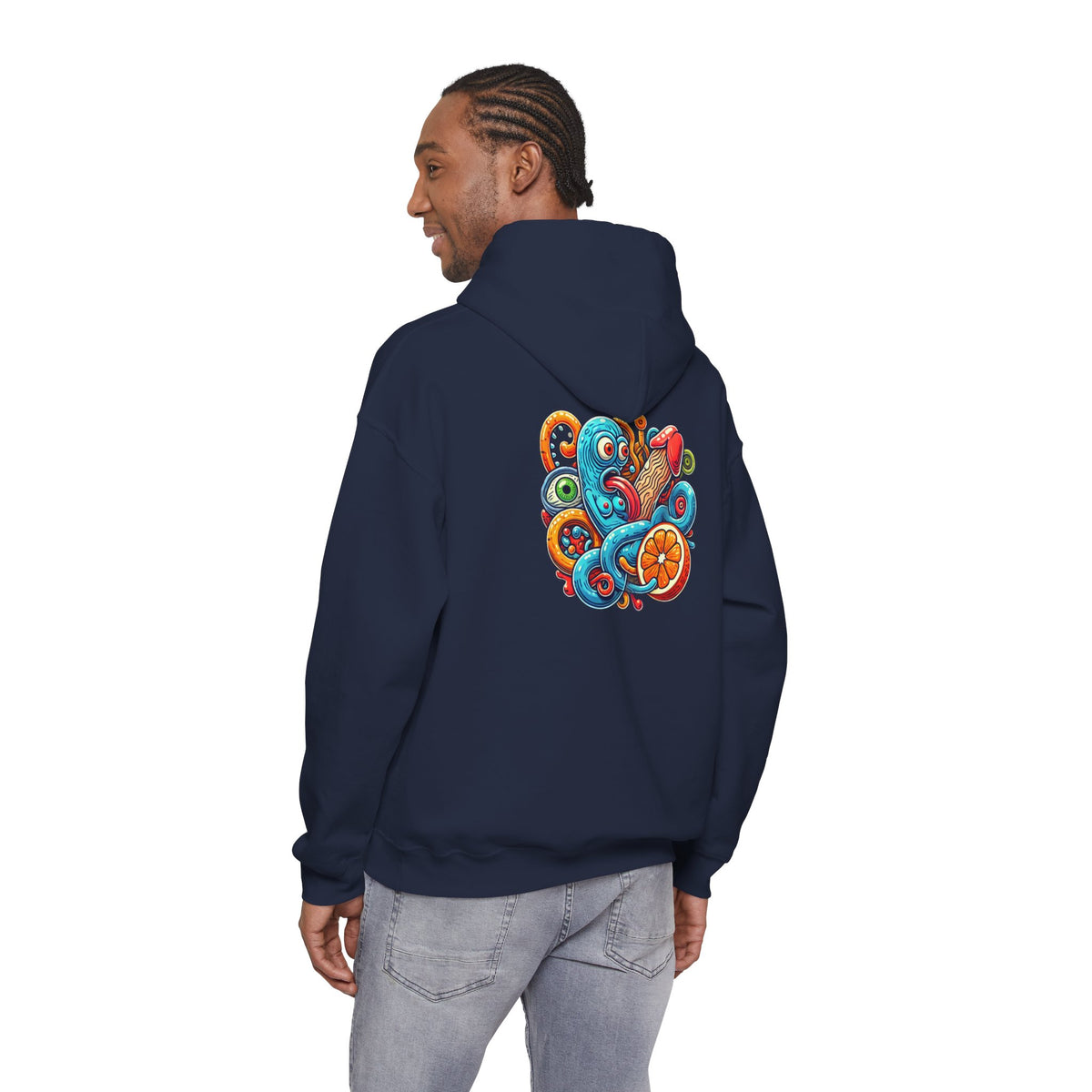 Octopus Colorful Graphic Hoodie – Vibrant Sea Creature Back Print