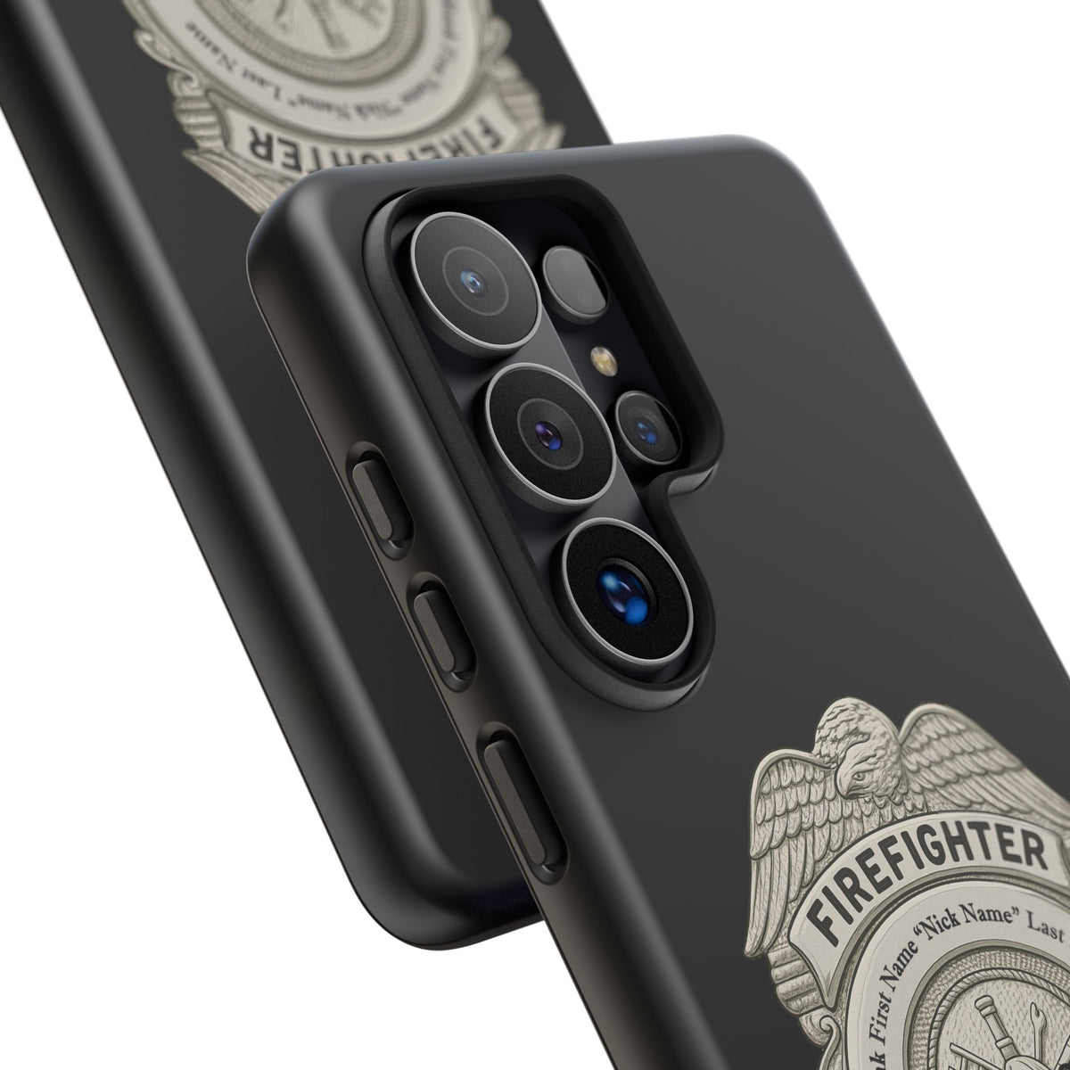 Firefighter Badge Tough Phone Case — Personalized Station Number Design