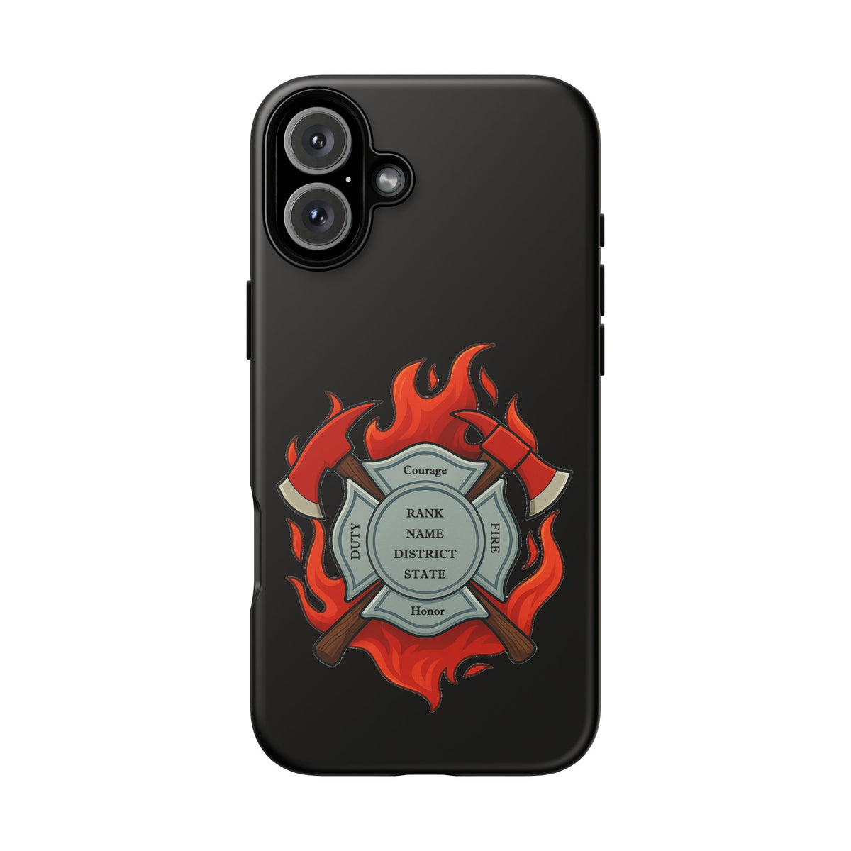 Firefighter Maltese Cross Phone Case — Custom Rank/Name/District Design