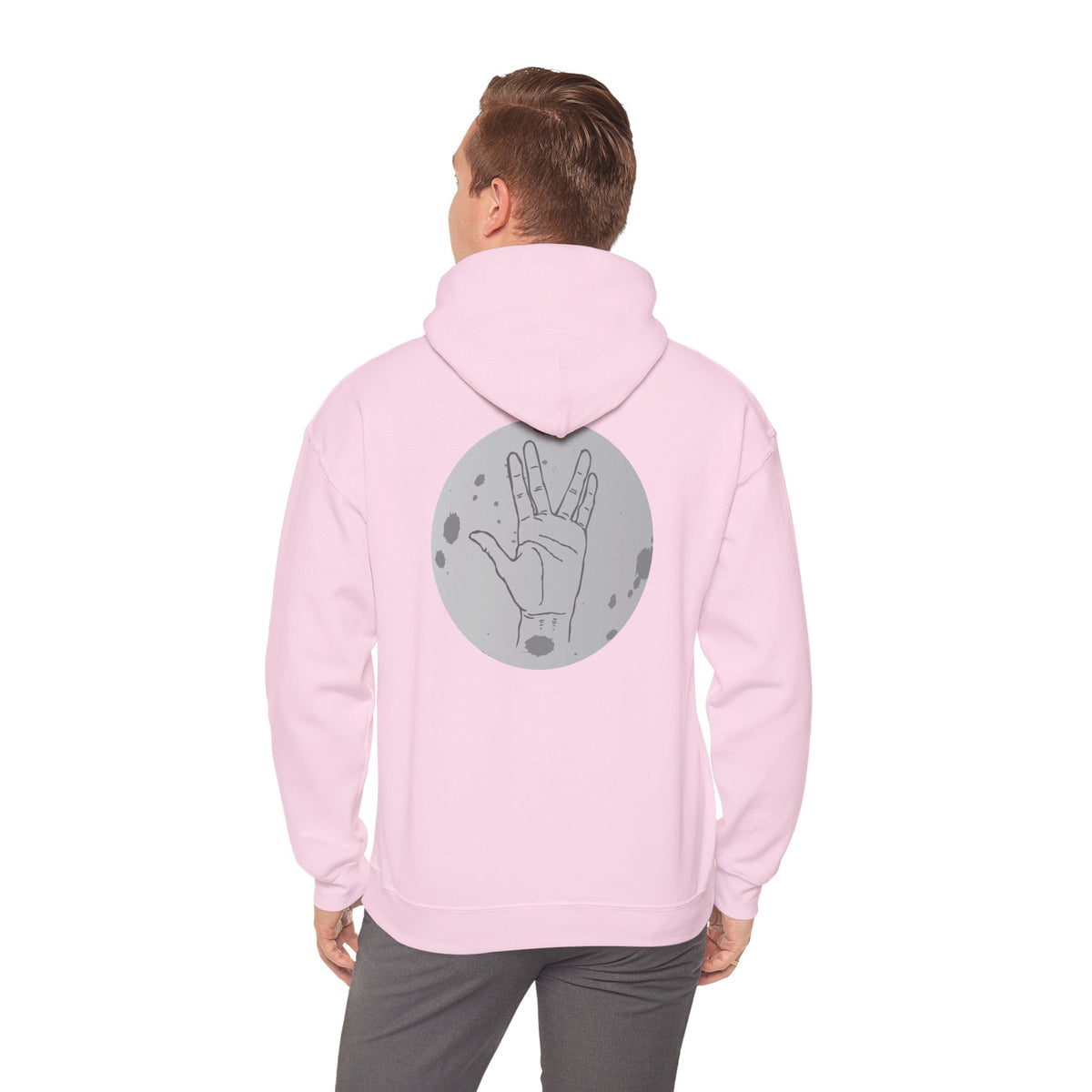 Vulcan Salute Hoodie — Retro Space Hand Graphic Pullover