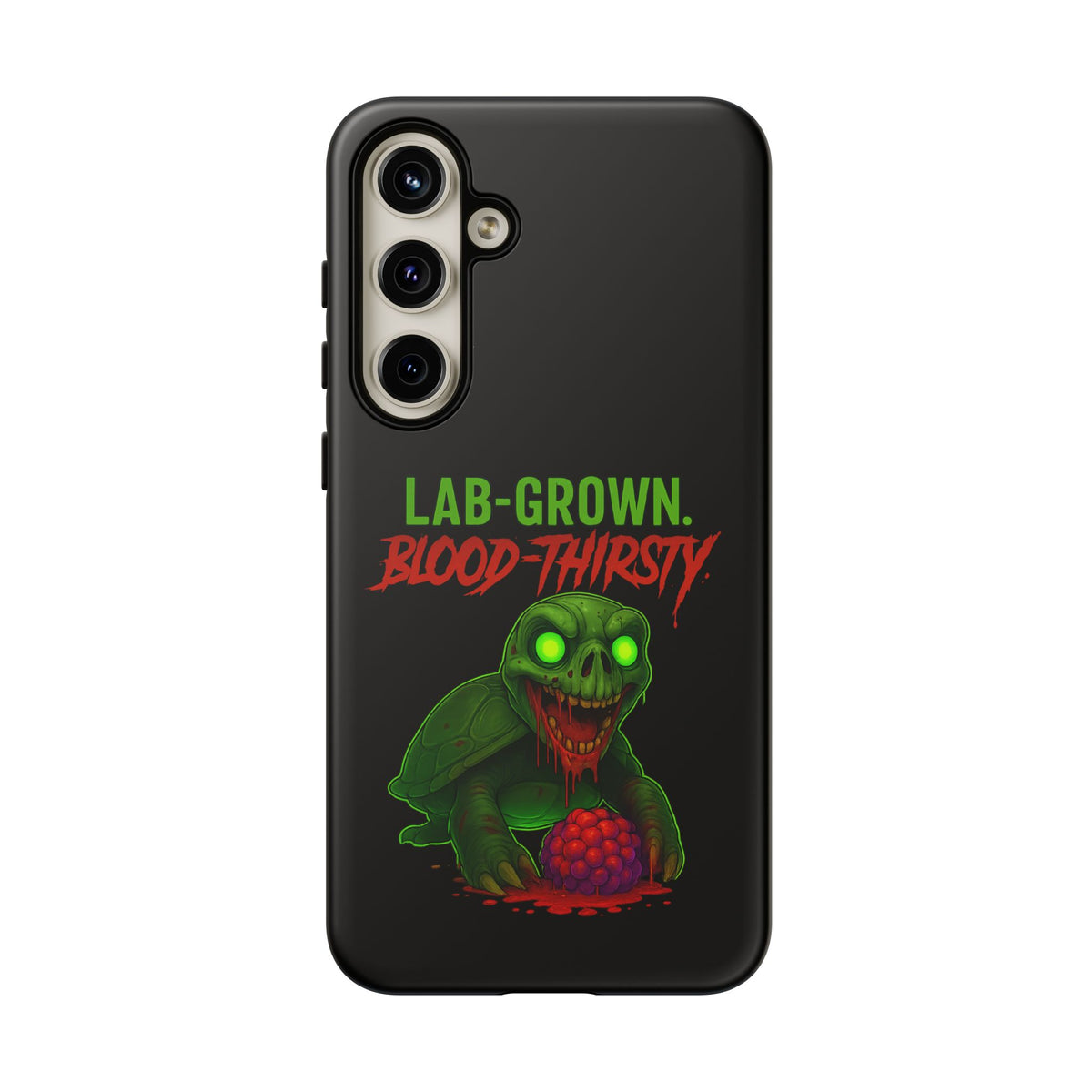 Phone Case — “Lab-Grown. Blood-Thirsty!” Green Monster Horror Design