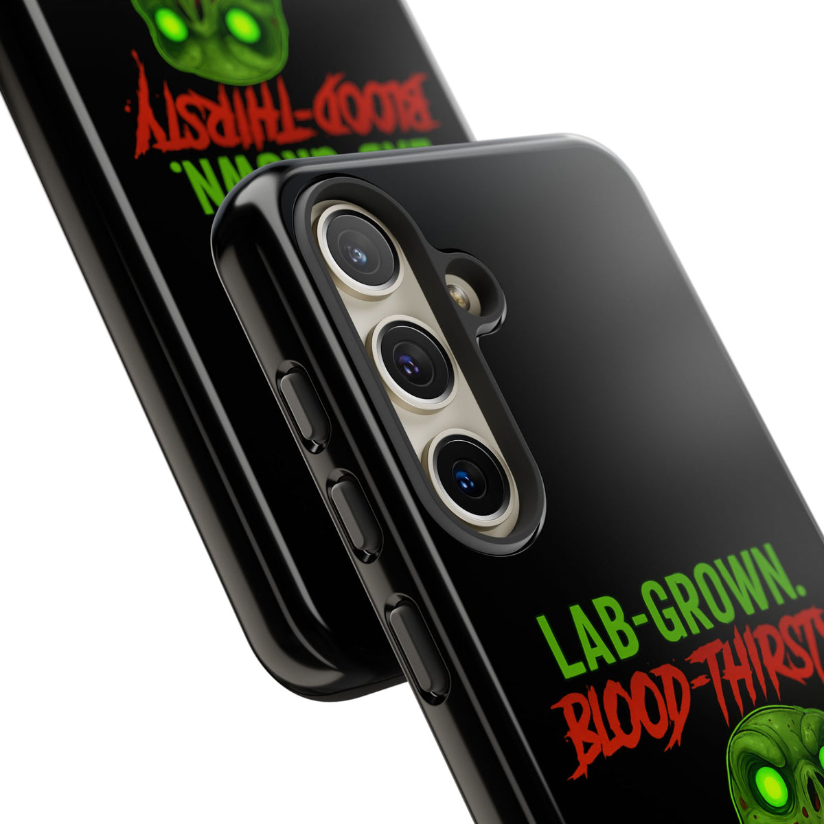 Phone Case — “Lab-Grown. Blood-Thirsty!” Green Monster Horror Design