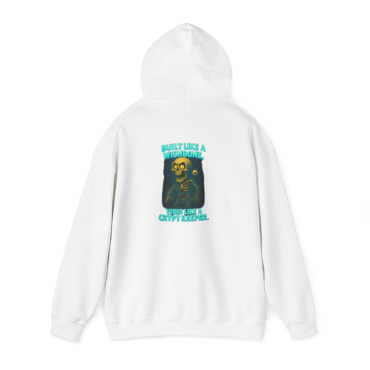 Skull Vintage Graphic Hoodie — "Built Like A Wishbone" Creepy Cute Pullover
